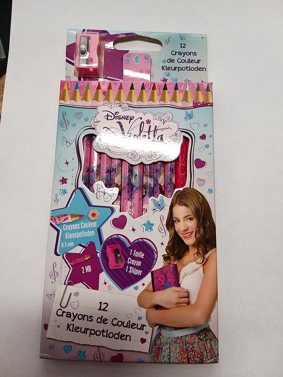 Kleurpotloden - 14 stuks - met puntenslijper -   Violetta