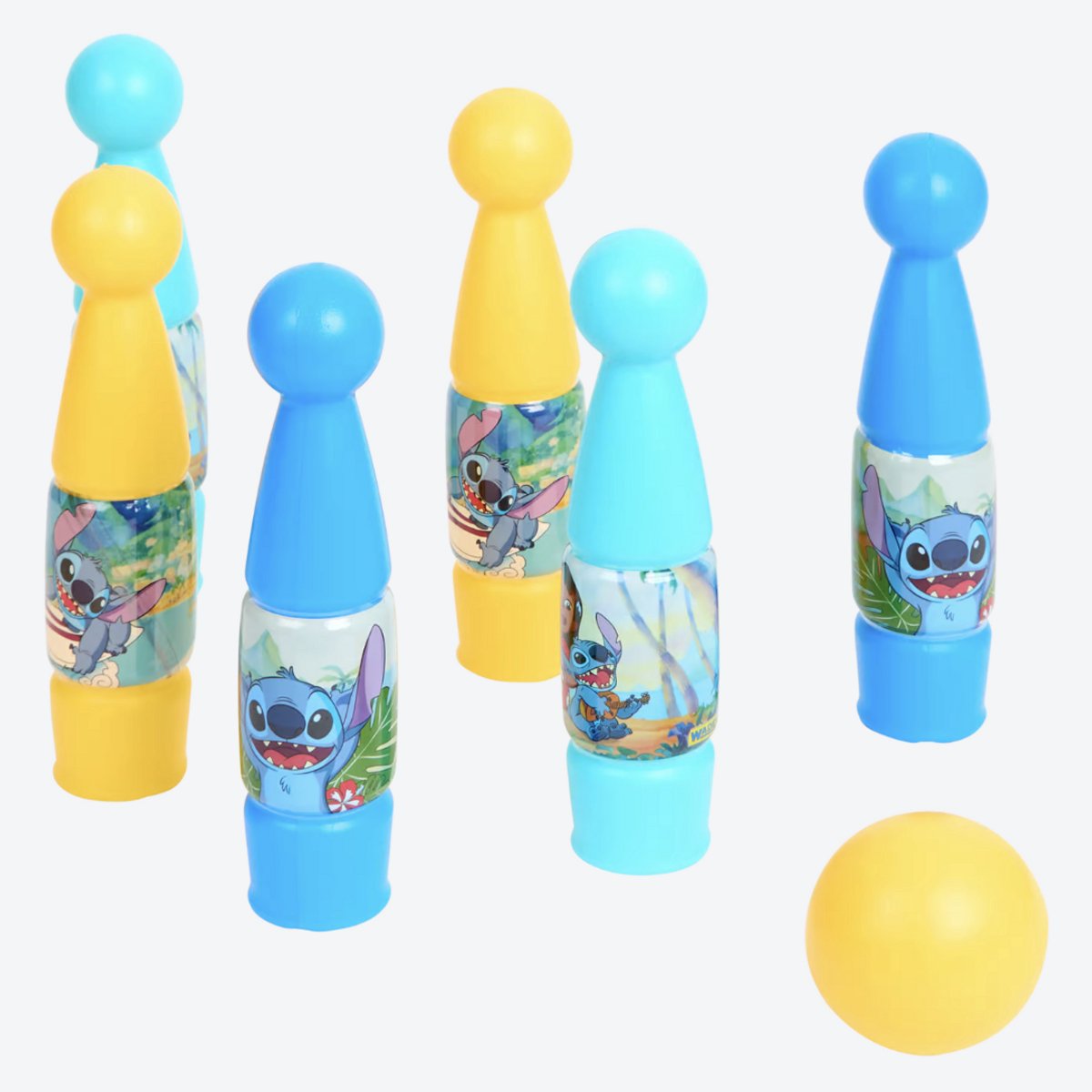 Lilo & Stitch Bowling Set - 3+ Jaar - Bowlen voor Kinderen - 7 Stuks - Plastic Bowling Set - Zomer Speelgoed - Indoor & Outdoor Bowlen - Met Bal & Kegels - Bowlingset -   Lilo & Stitch - Tuin & Zomer Speelgoed - Waterbestendig / Waterproof