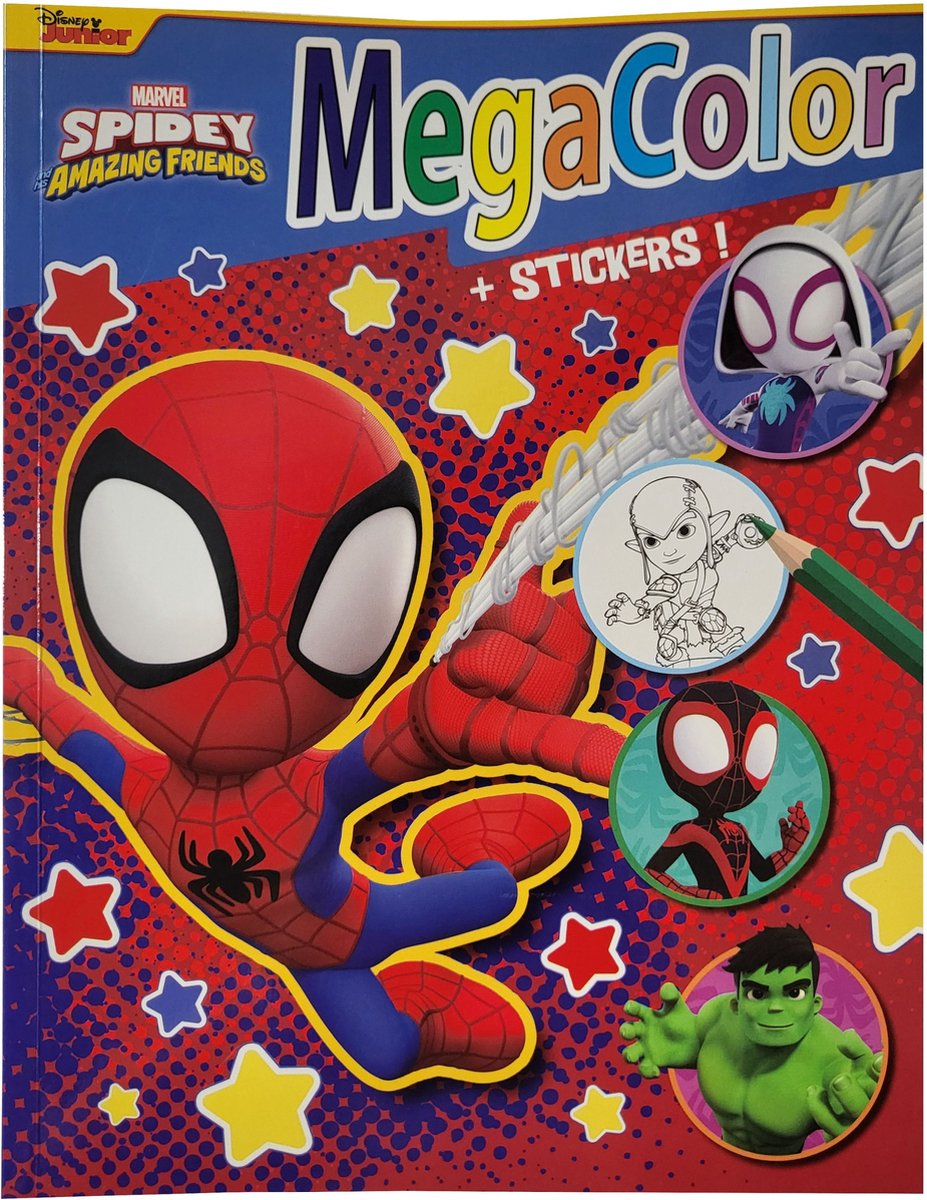Marvel Spidey and his amazing friends - Megacolor - kleurboek met stickers - +/- 125 kleurplaten - knutselen