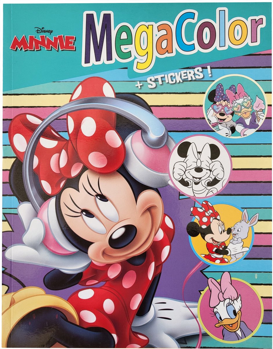 MegaColor -   Minnie Kleurboek + 1 vel stickers - 120 kleurplaten