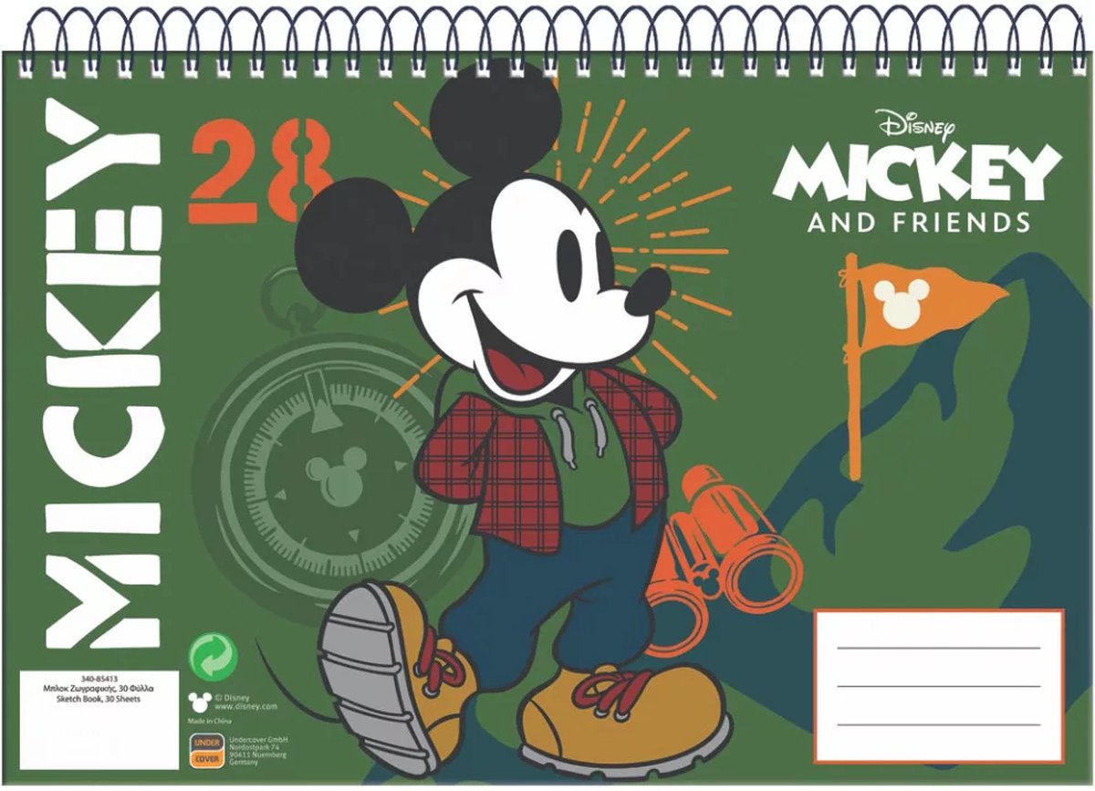 Mickey Mouse - A4 - Spiraal - schetsboek - 30 paginas - tekenblok