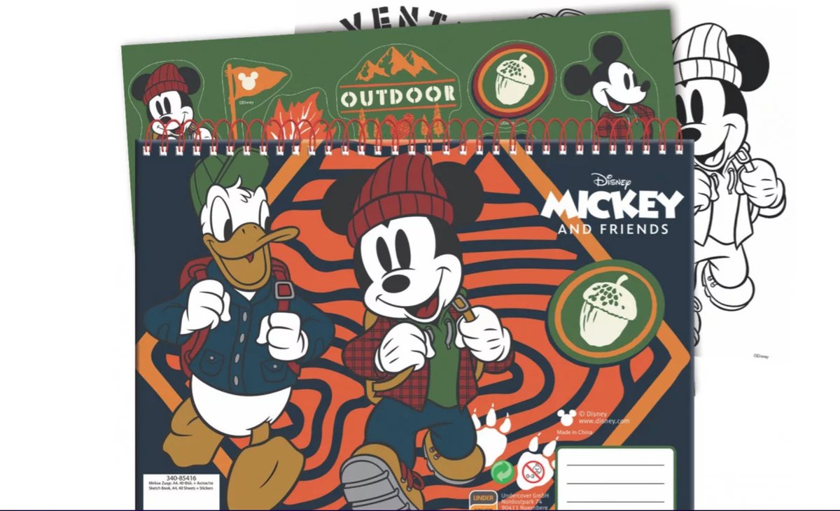 Mickey Mouse schetsboek A4 incl. stickers en 3 kleurplaten