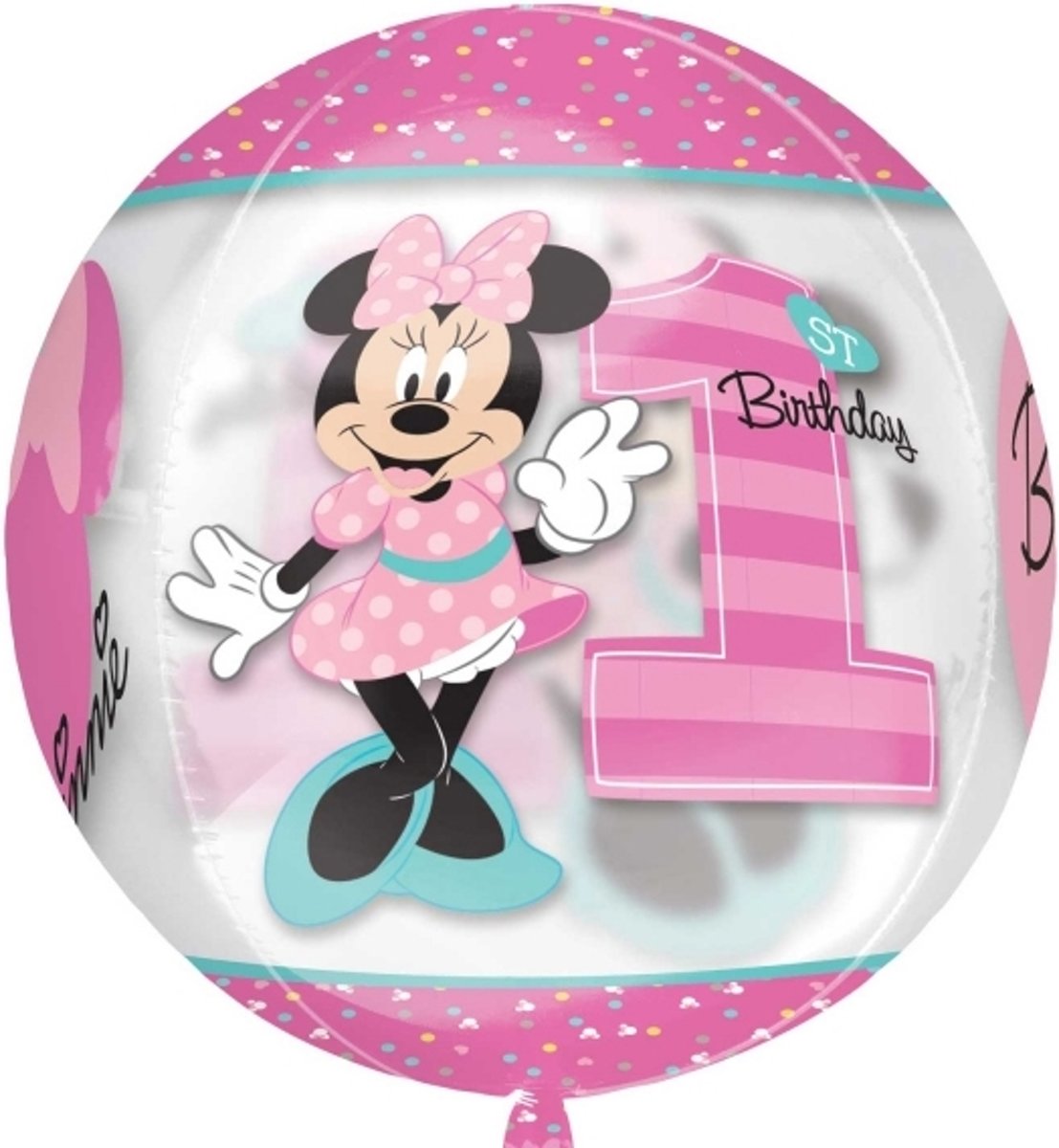 Ronde aluminium Minnie™ ballon - Feestdecoratievoorwerp