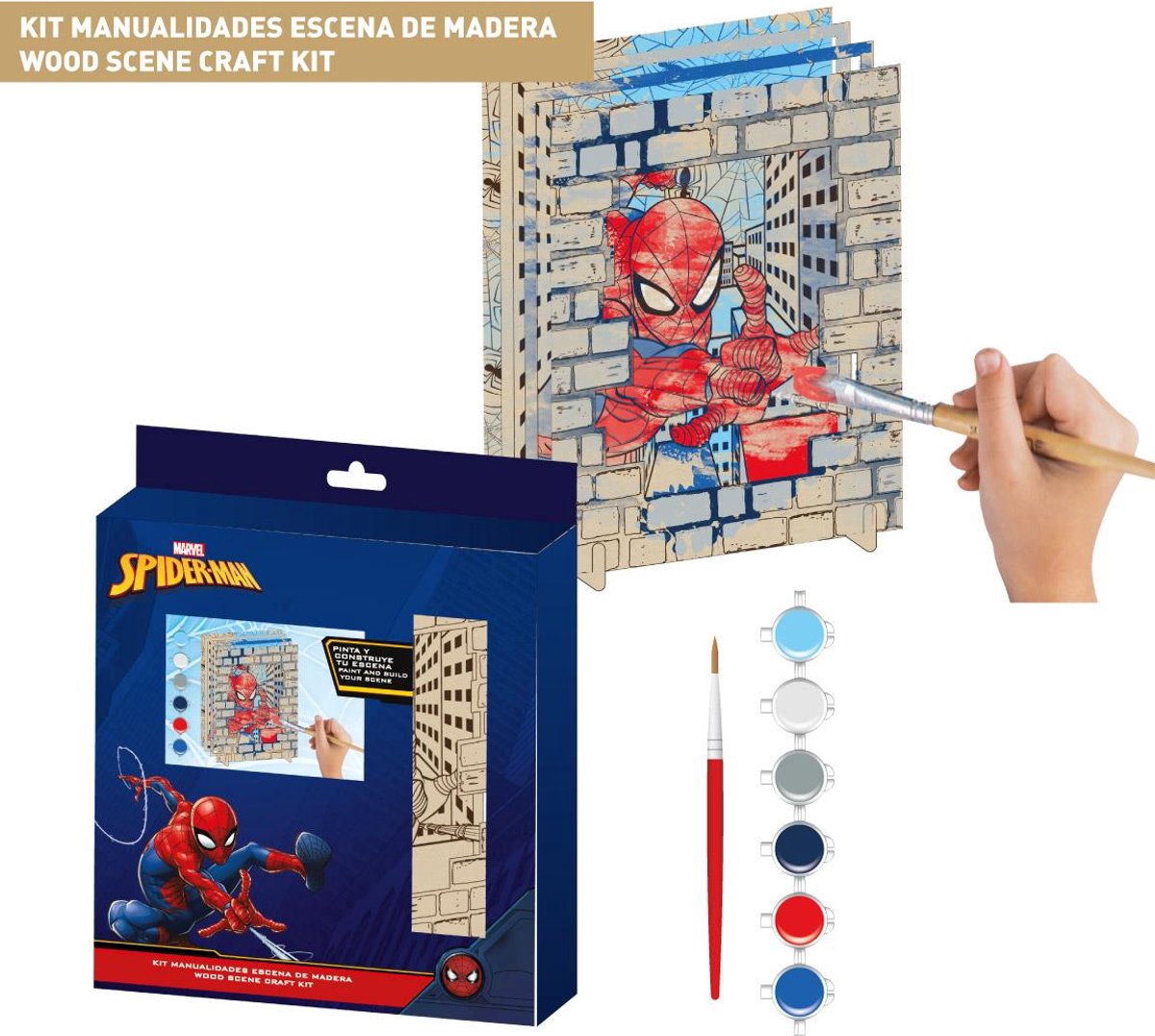 Spiderman Verfset – Houten 3D Knutselpakket voor Creatieve Superhelden