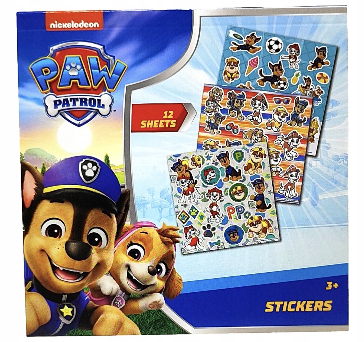 Stickerboek Nickelodeon Paw Patrol - klein - 10x10 cm - pocket vakantie model - 12 paginas stickers - superhelden