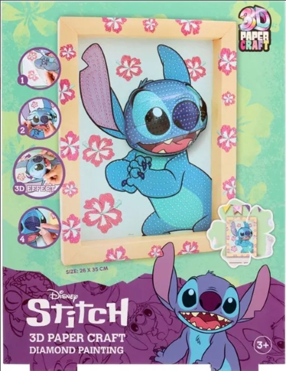 Stitch 3D Paper Craft Diamond Painting - Diamond Paint - Stitch -   - Diamant Schilderij - Creatief Cadeau - Voor Jongens en Meisjes - Kado Voor Kinderen - Vanaf 3 Jaar