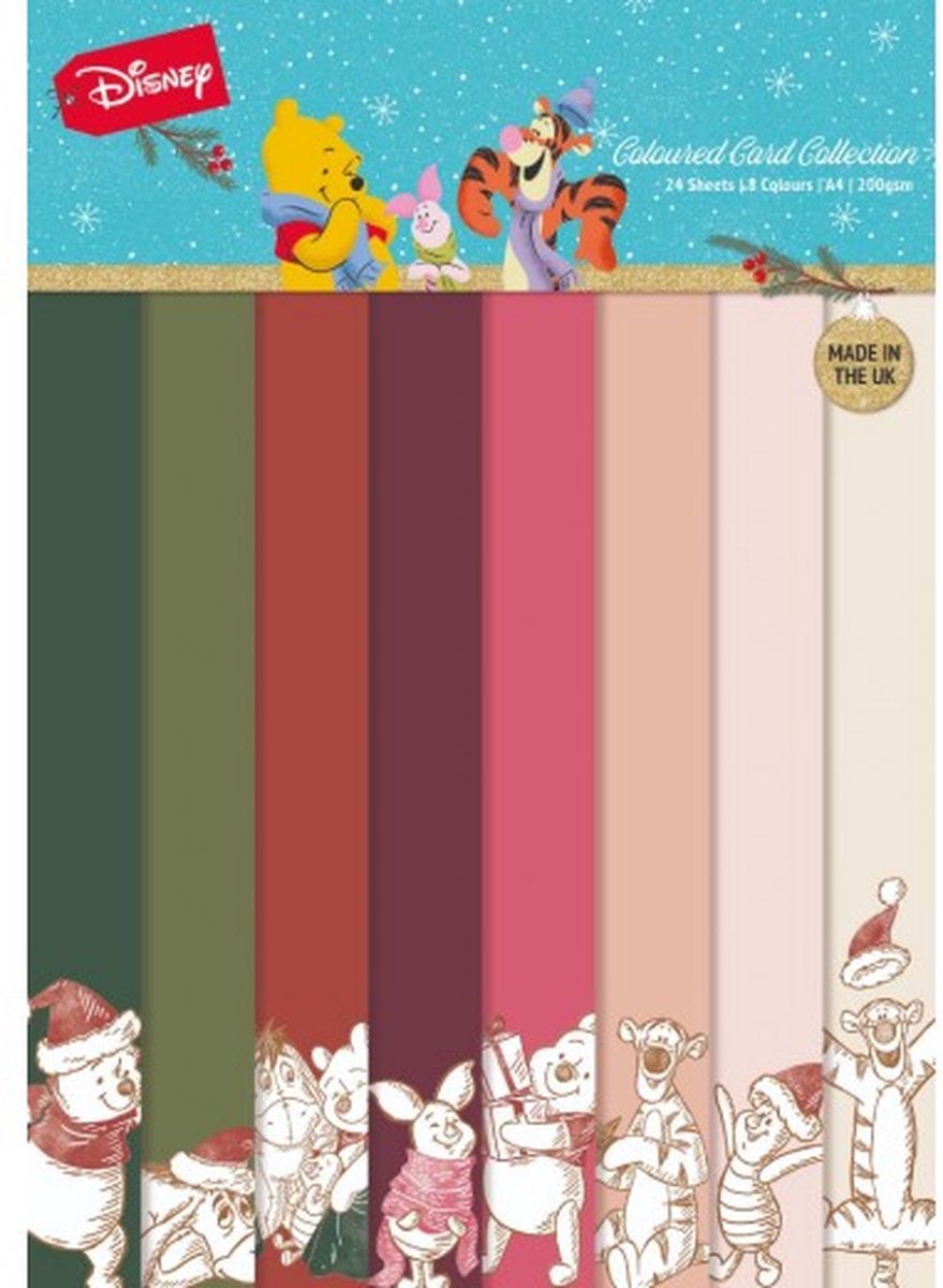 Winnie The Pooh A4 Coloured Card Collection Christmas (DYP0045)