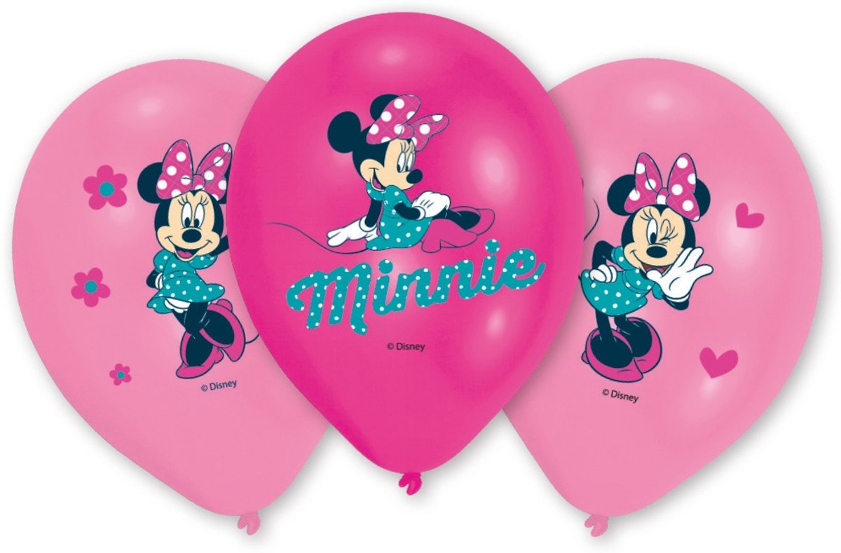 6 Minnie™ ballonnen - Feestdecoratievoorwerp