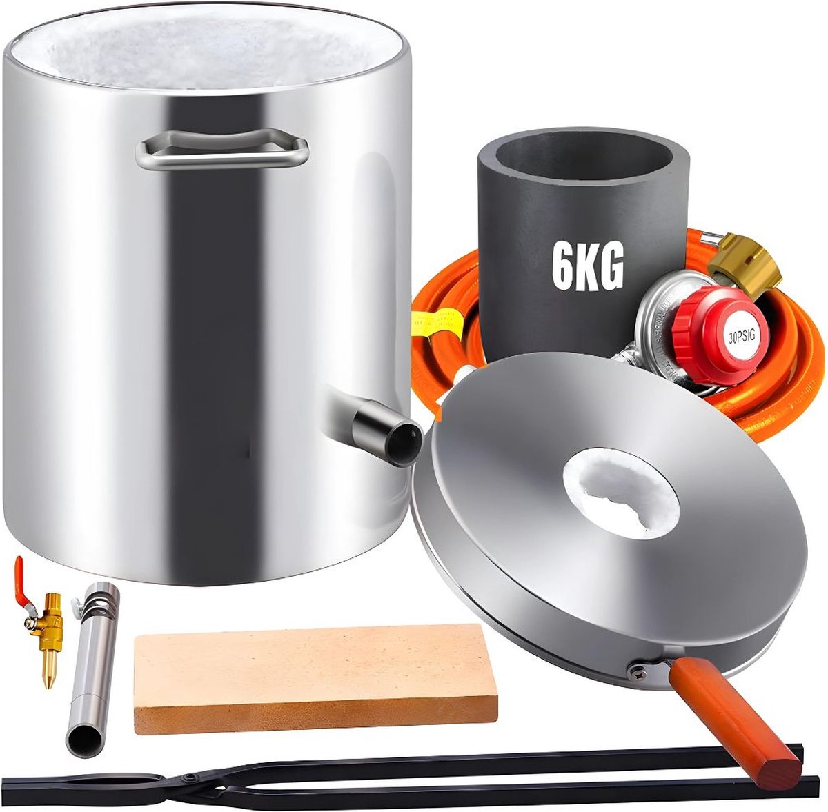 Smeltoven - Smeltkroes Complete Set - Smeedoven Snel op Temperatuur - Inclusief Brander en Smeedmes