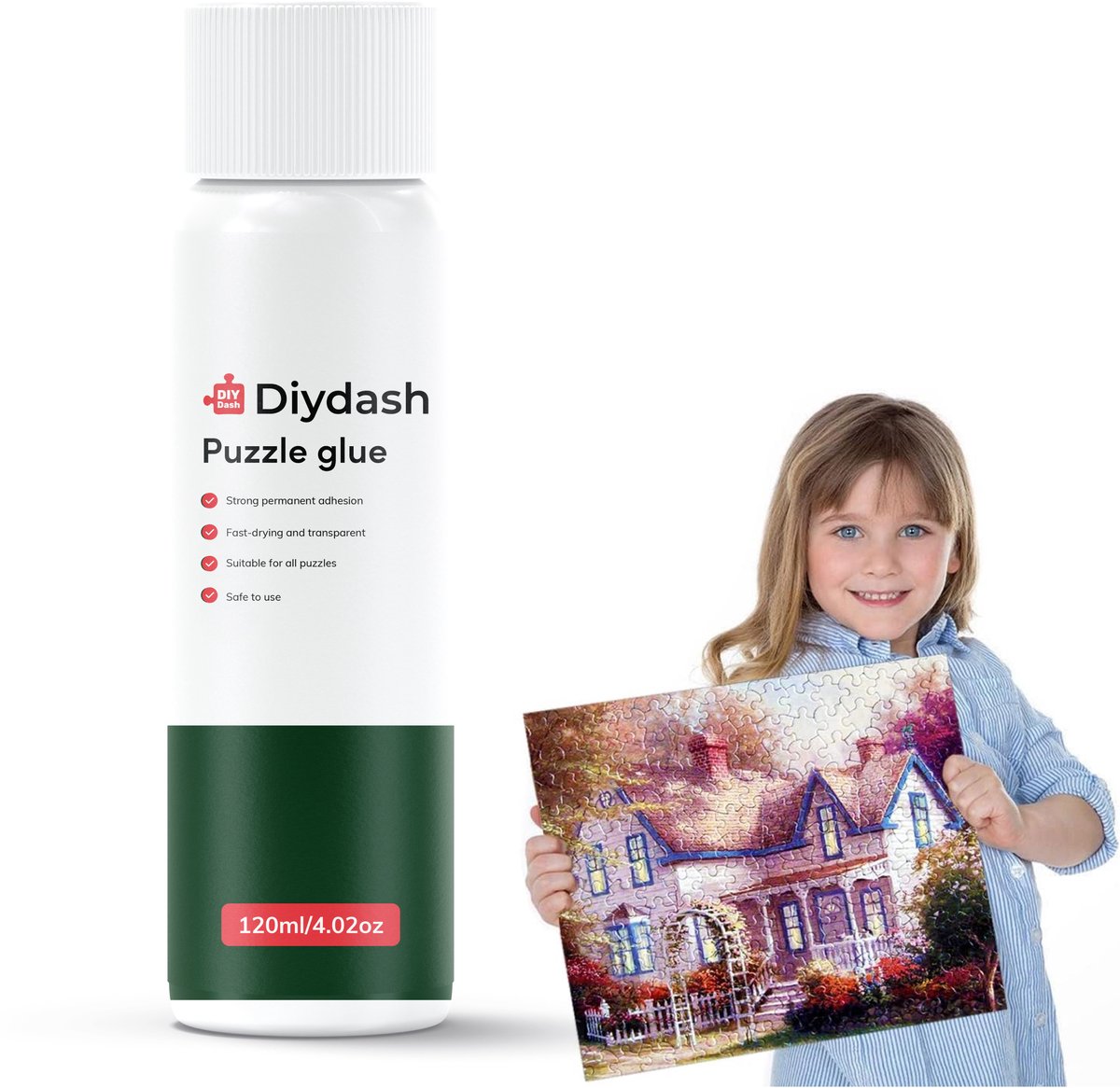 Diydash Legpuzzellijm - 120ML - Puzzel accessoires - Voor kinderen & volwassenen - Hobbylijm - Veilig