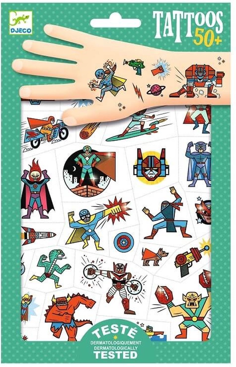   - Huidvriendelijke tattoos Heroes / Helden - dermatologisch getest
