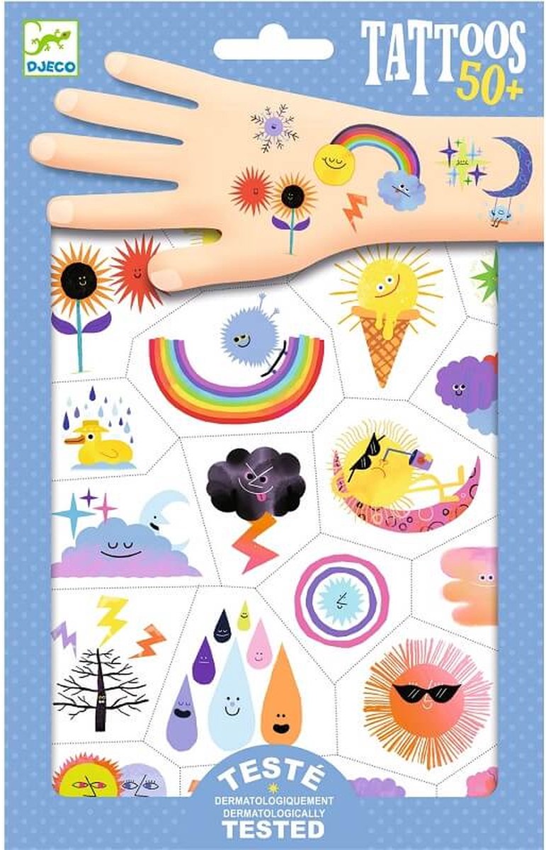   - Huidvriendelijke tattoos Weather Emojis - dermatologisch getest