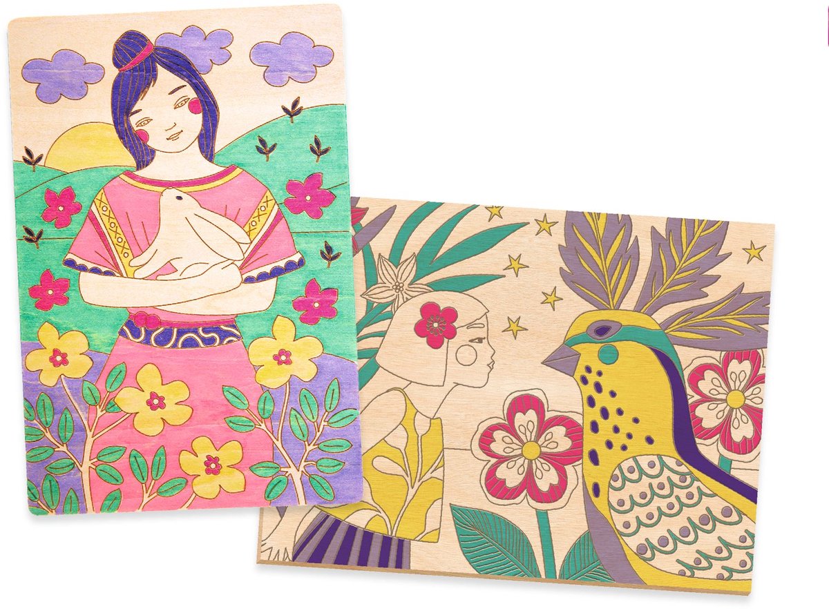 Djeco knutselset Sweet girls - creatieve kleuractiviteit voor kinderen.