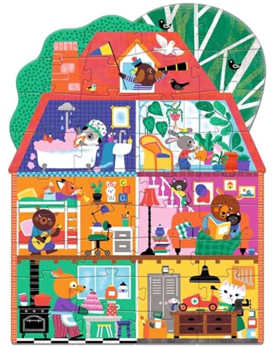 Djeco puzzel huis ptits copains - 36 stukjes - FSC MIX karton.