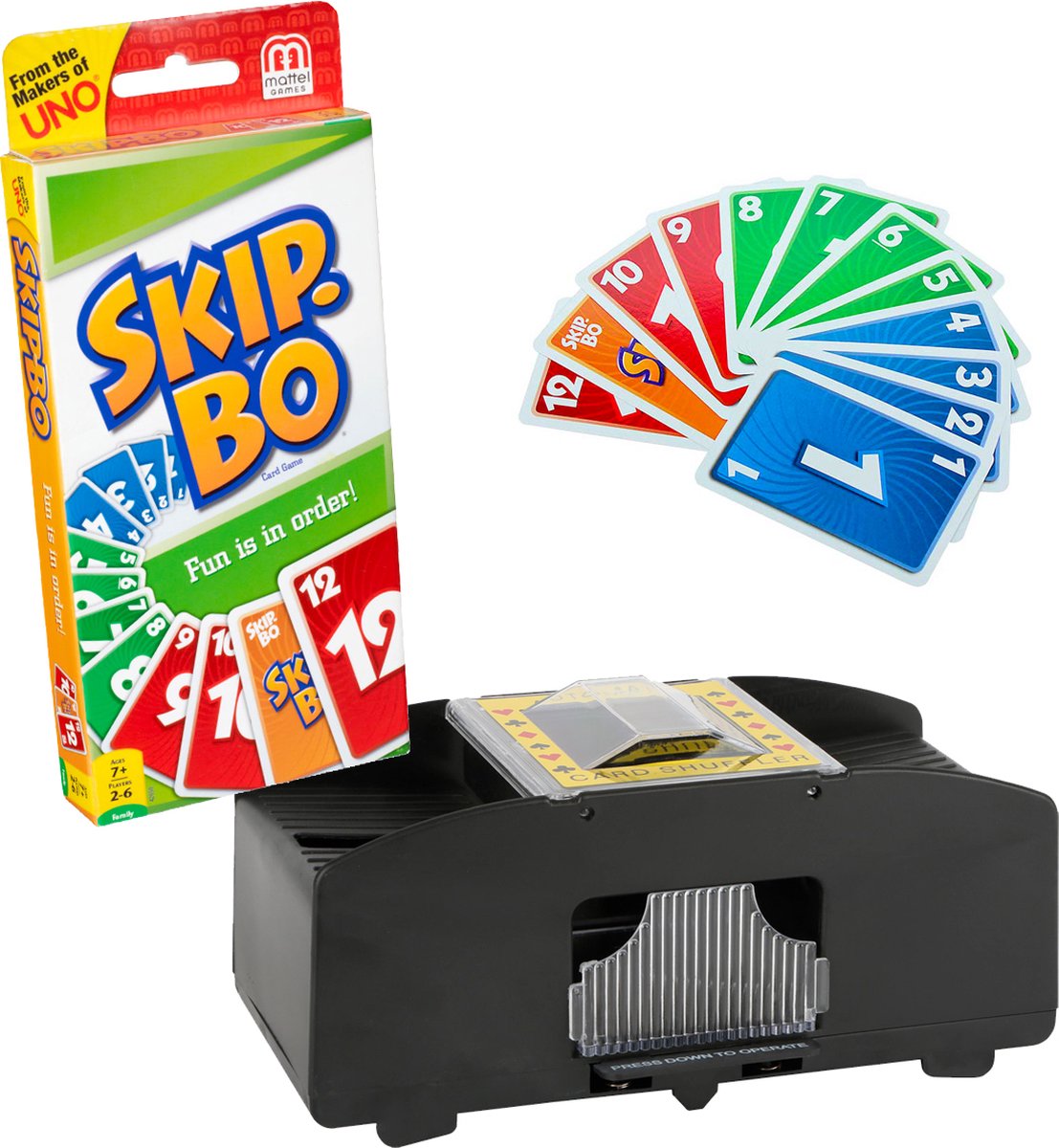 Ultieme Kaartspel Set: Skip-Bo met Dobeno Kaartschudder - Eindeloos Speelplezier!