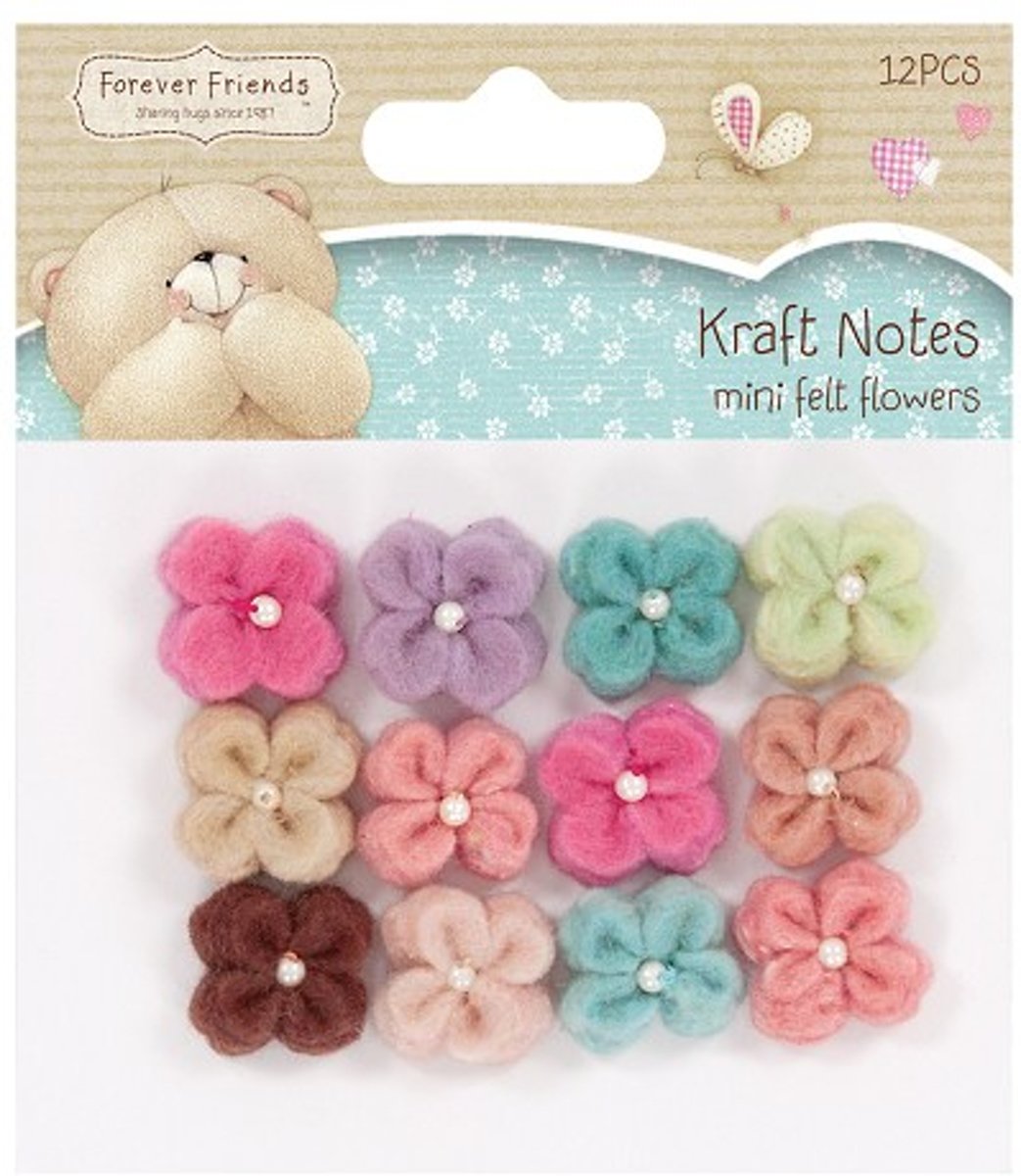 Mini Felt Flowers (12pcs) - Kraft Notes