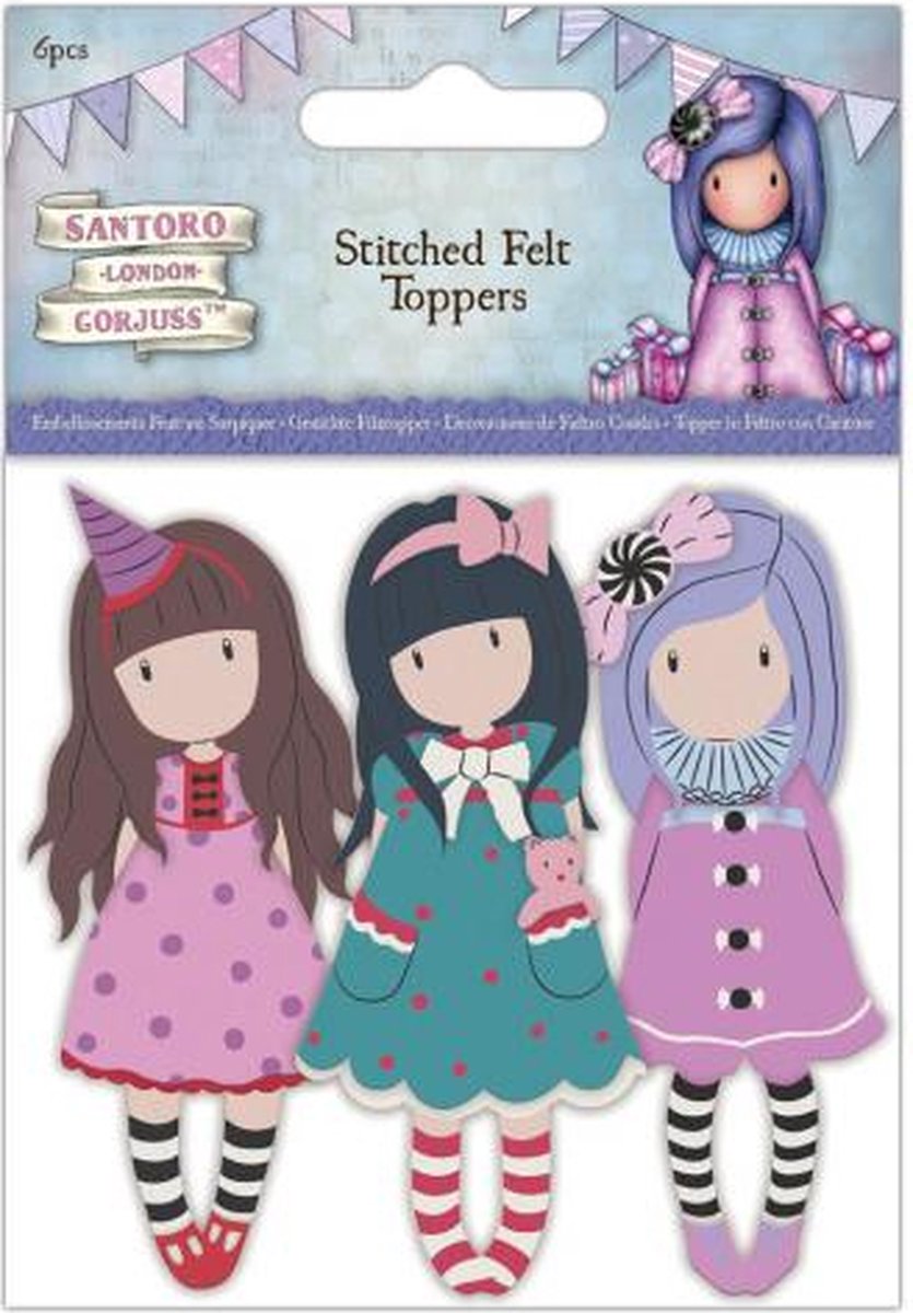 Felt Character Toppers (6pcs) - Santoro - Birthday
