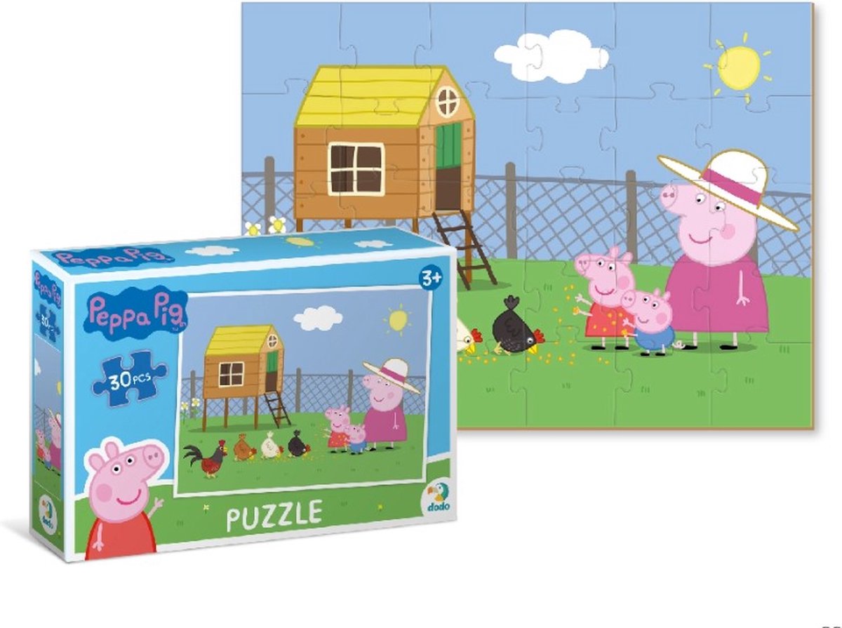 DODO Toys - Peppa Pig Puzzel - 30 stukjes - 20x27 cm - Peppa Pig speelgoed 3+ - Kinderpuzzel 3 jaar