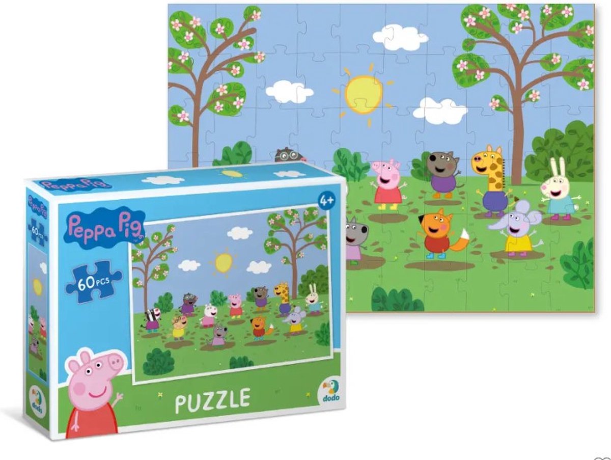 DODO Toys - Peppa Pig Puzzel - 60 stukjes - 23x32 cm - Peppa Pig speelgoed 4+ - Kinderpuzzel 4 jaar