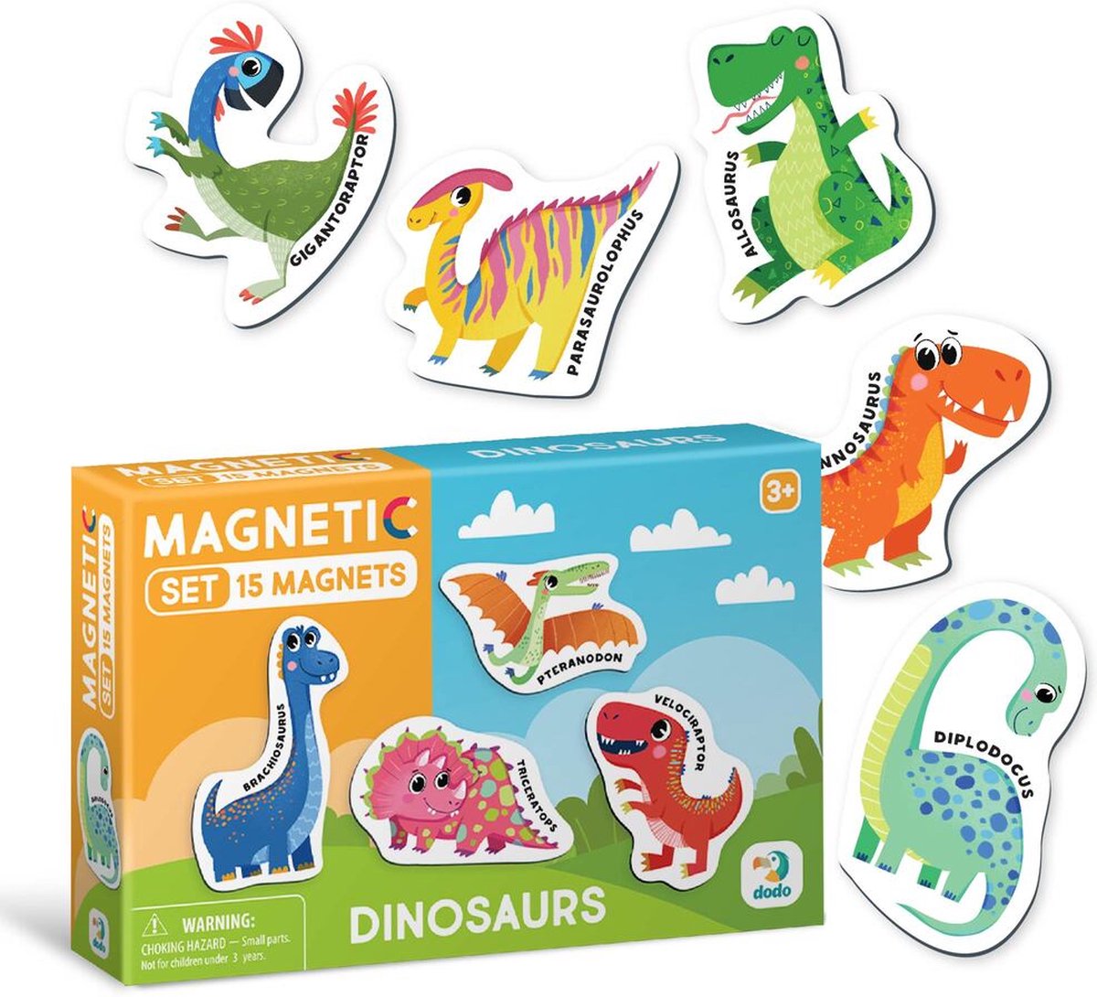 Magneten Set met Dinosaurus - 15 Magneten Speelgoed - Dinosaurus Speelgoed - Magneten Dino - Magneten Kinderen - Magneten Koelkast