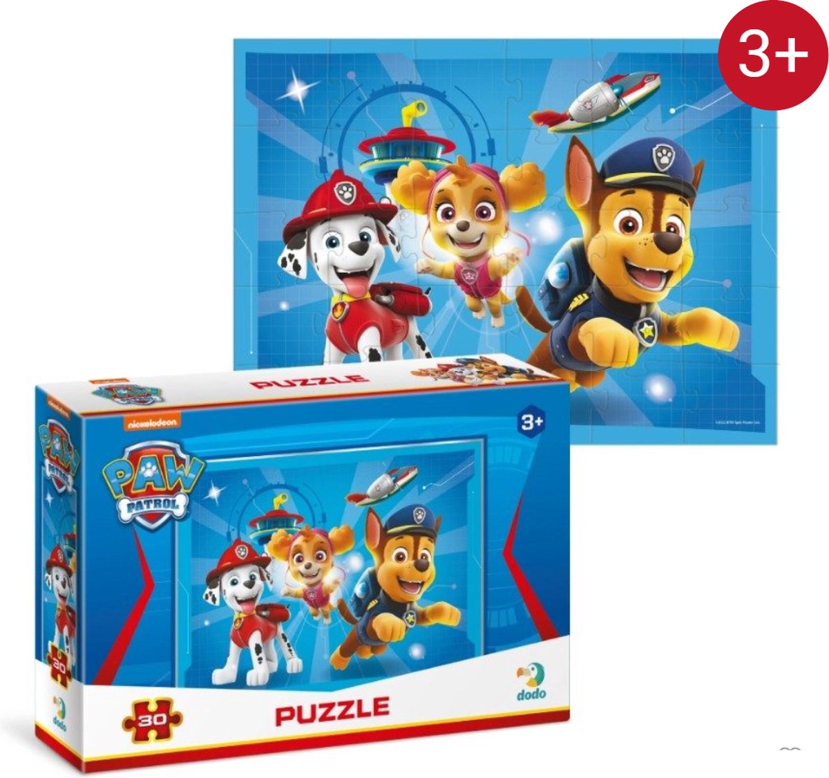 Paw Patrol Puzzel 3+ - 30 stukjes - Paw Patrol Speelgoed met Chase - Marshall - Skye -Rubble - Paw Patrol Puzzel 3 jaar