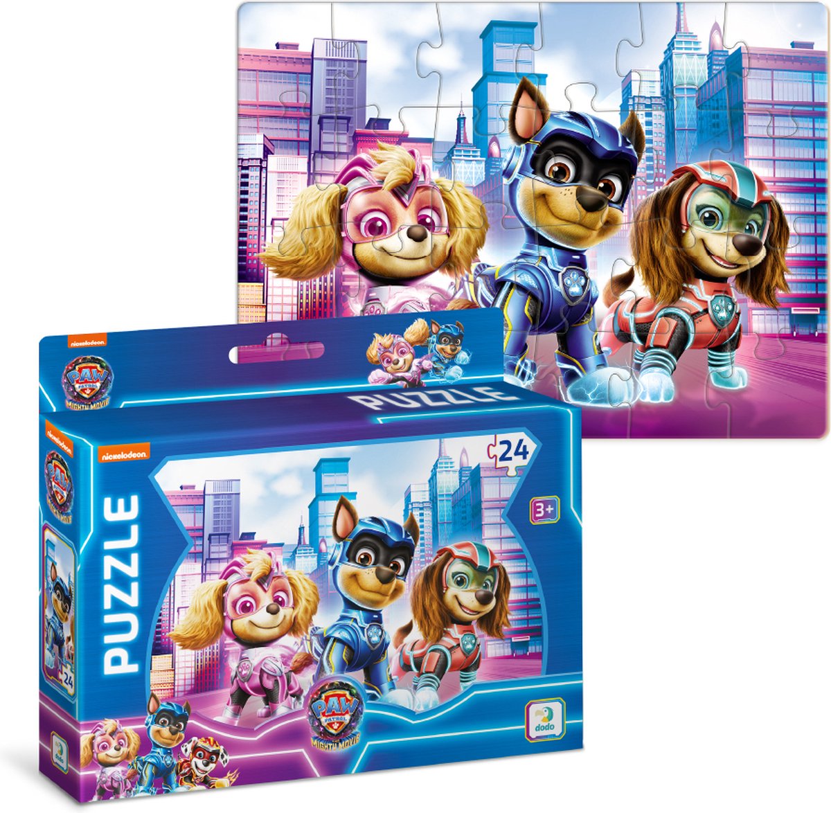 Paw Patrol The Mighty Movie Puzzel 3+ - 24 stukjes - Paw Patrol Speelgoed met Chase - Skye - Zuma - Paw Patrol Mighty Movie - Puzzel 3 jaar