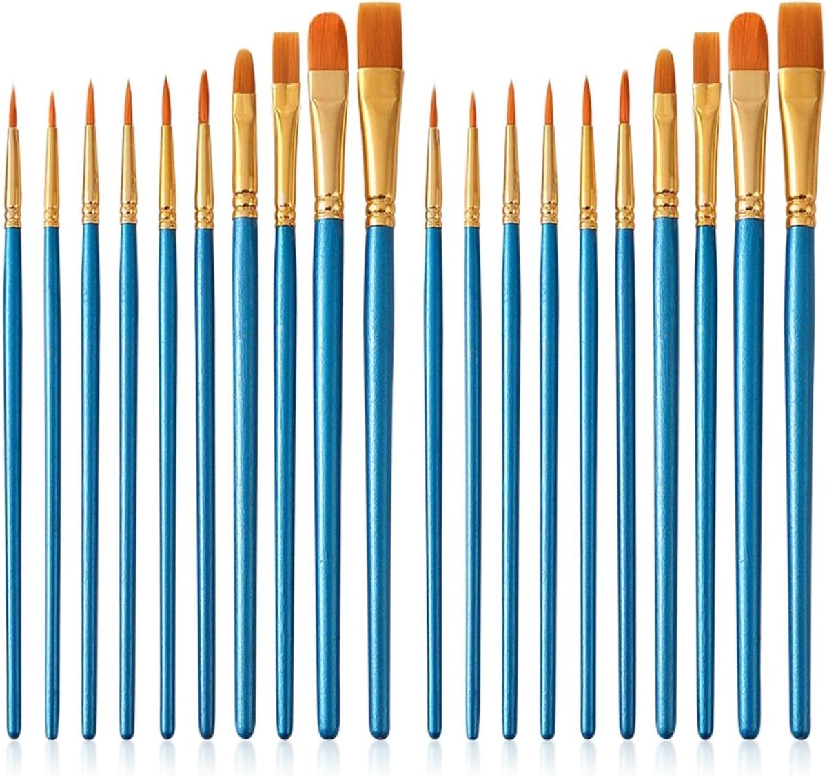 Dolaso 20 stuks gemonteerd schilderen borstel-schilderen borstel-acryleen borstel-fijne borstel-acryleen borstel-we houden van acryleen schilderij-aquarel-olie- en waterverf-blauw