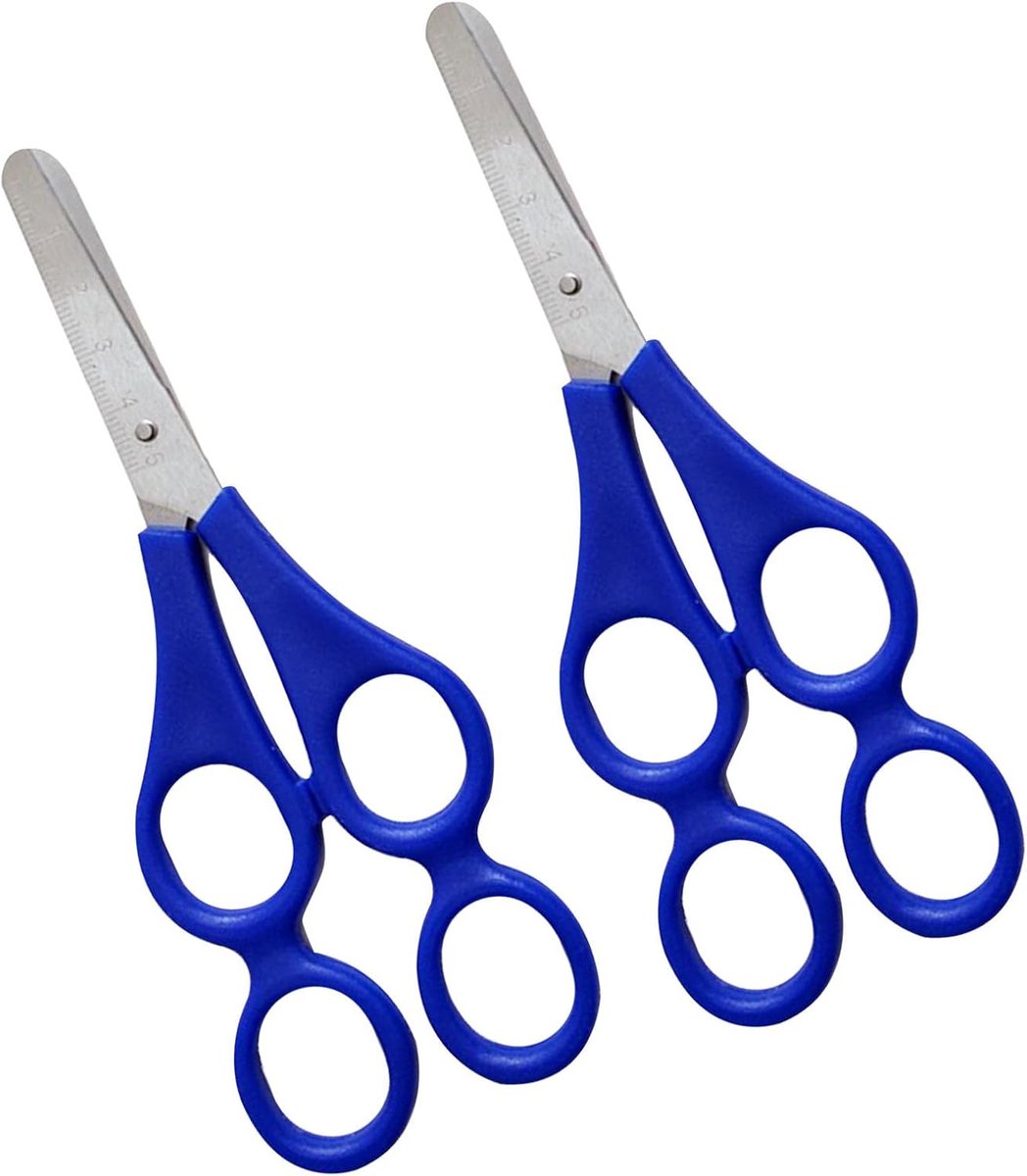 Dolaso Vier gaten schaar-training schaar-student schaar-vier ring schaar-kinderen DIY schaar-behandeling schaar-kinderen dubbele gaten training schaar-2 stuks pakket