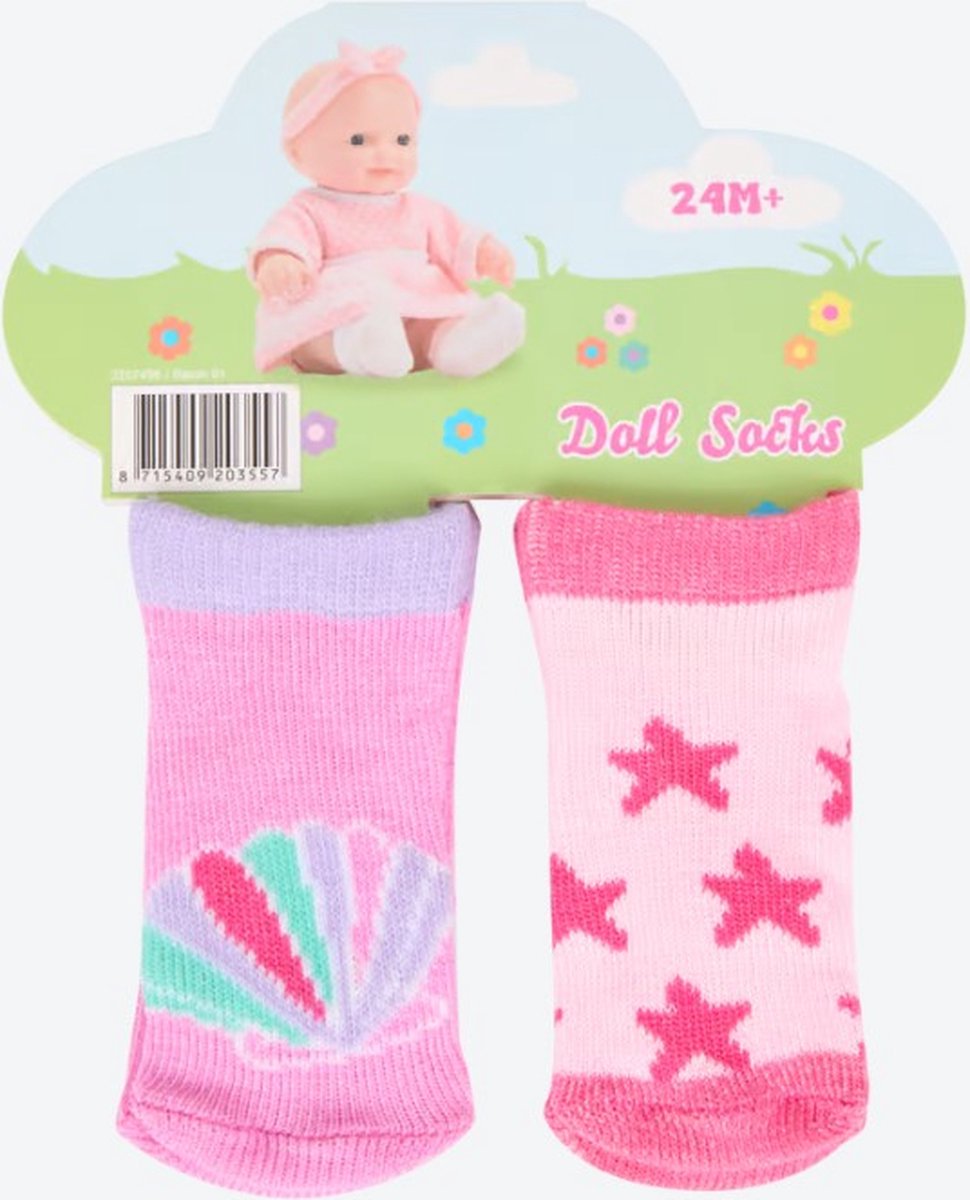 Poppensokjes 2 paar Ster