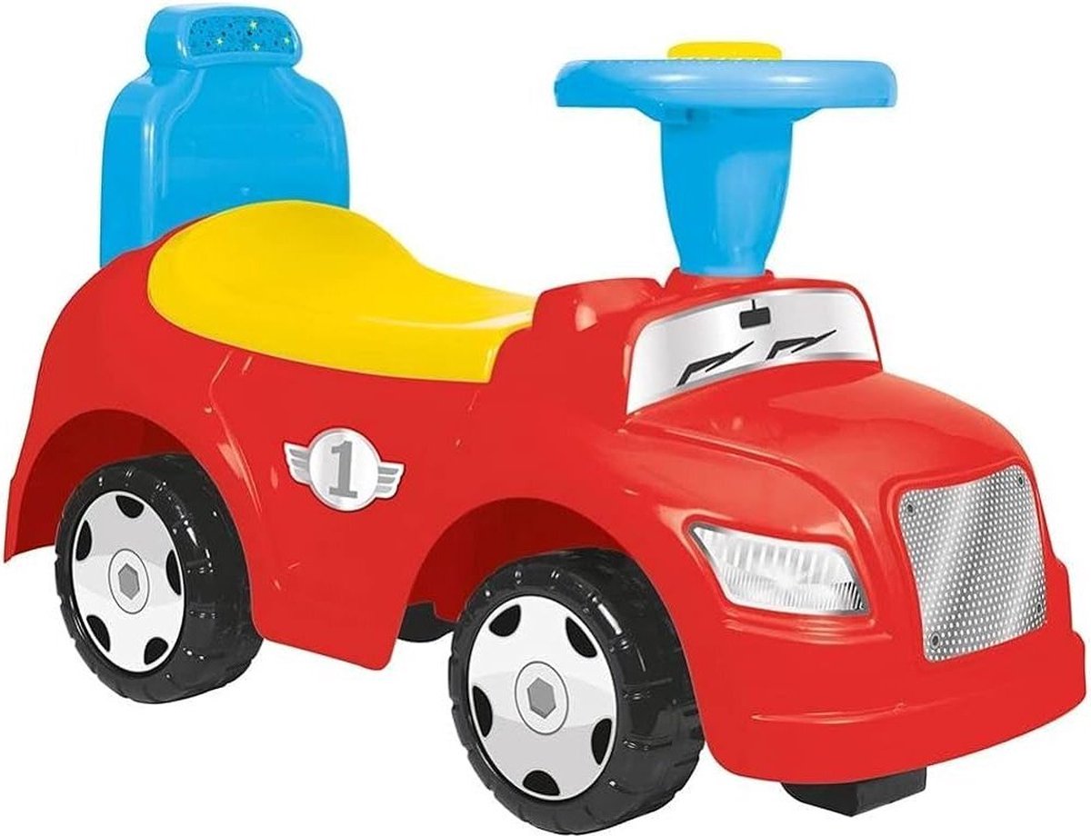 Dolu 2in1 Loopauto + Toeter Rood/Geel/Blauw