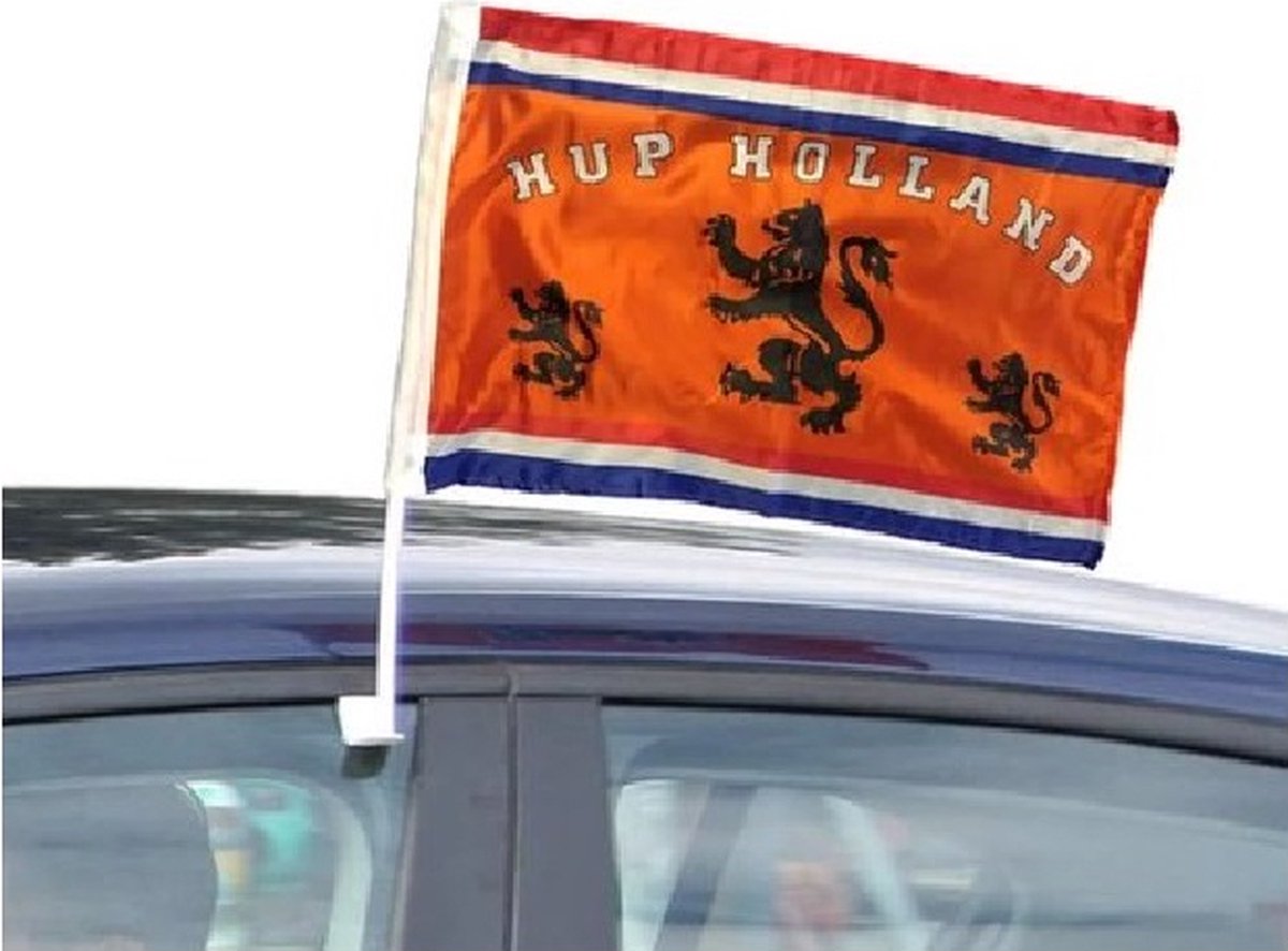Hup Holland autovlag (2 stuks) - Oranje boven
