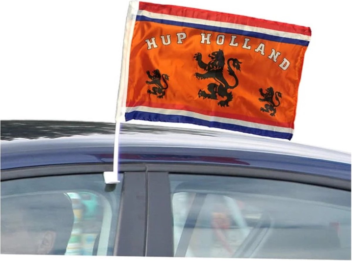 Oranje - Autovlag 4 stuks - 45 x 30 Holland  Oranje Hup Holland - nederland - holland