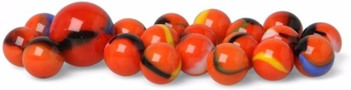 Glazen knikkers 42x Orange Clownfish - buitenspeelgoed - knikkeren