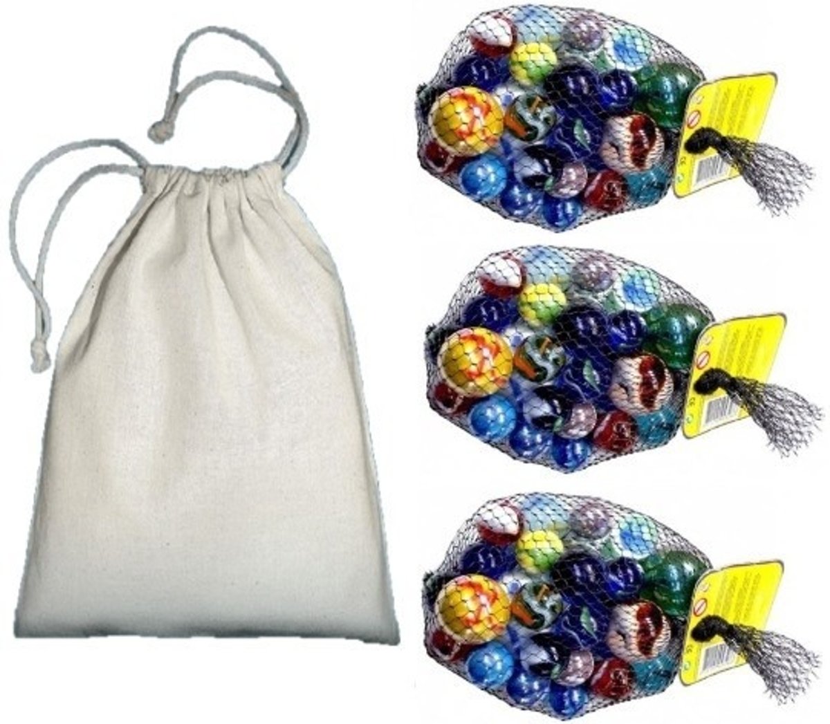 Knikkerzak met 69 knikkers speelgoed set - Buitenspeelgoed buitenspelen knikkeren