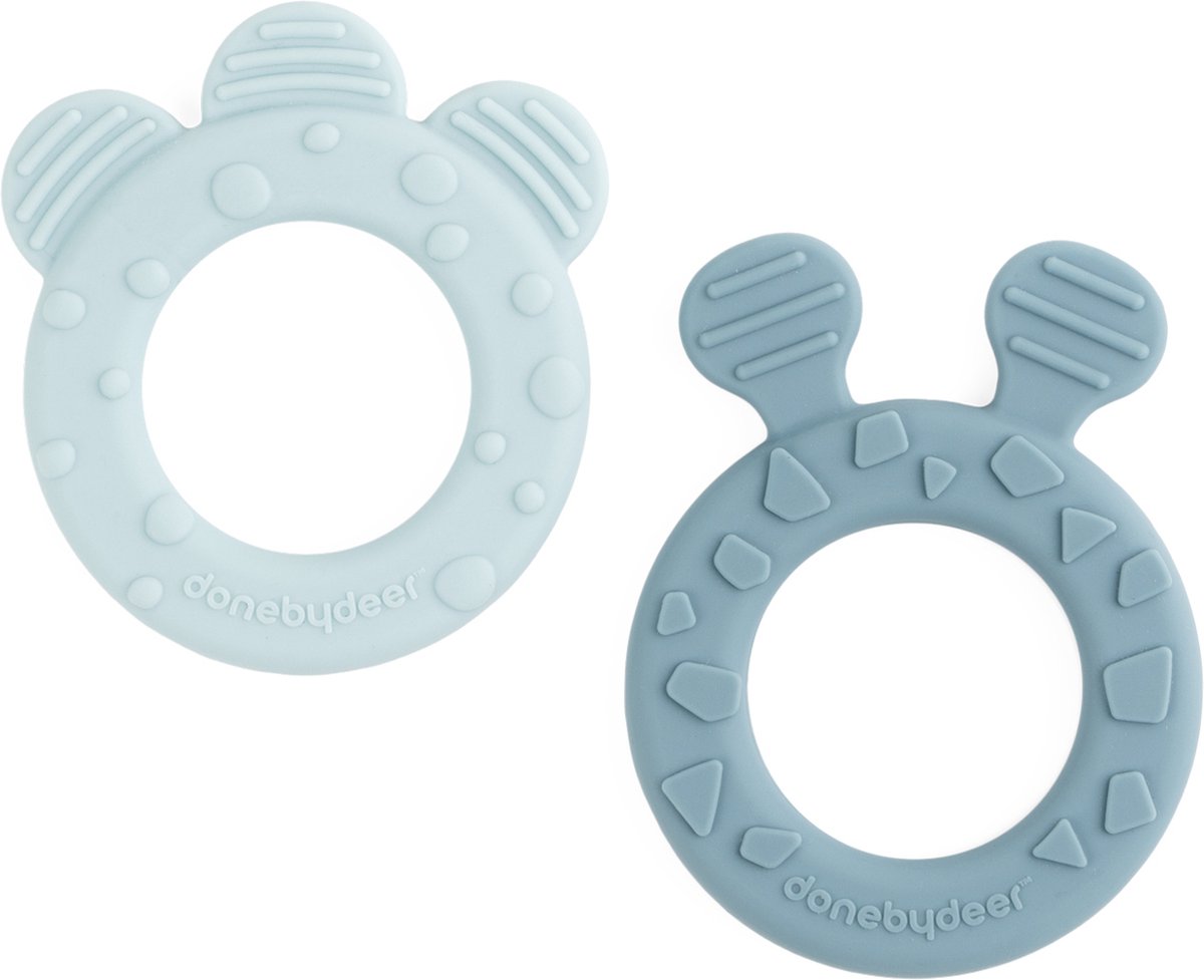 Done By Deer Deer Friends Bijtring Blue 2 Stuks