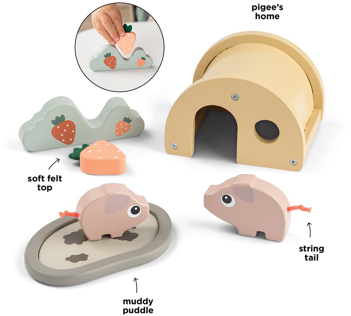 Done by Deer Tiny Farm houten boerderij speelset - Pigee