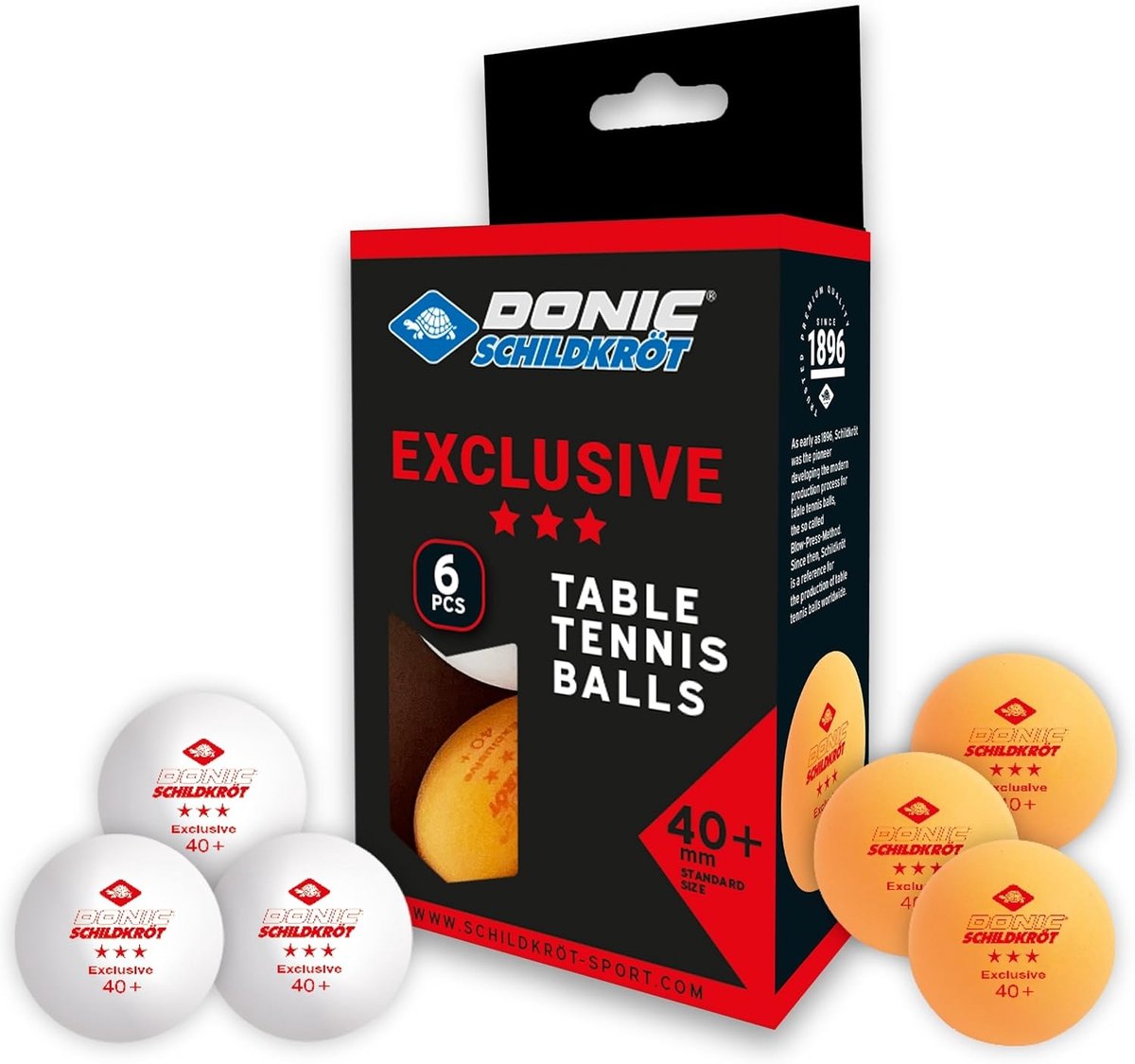DONIC 3-Star Avantgarde Poly 40+ Ball - 6 Pack - - Pack of 6.