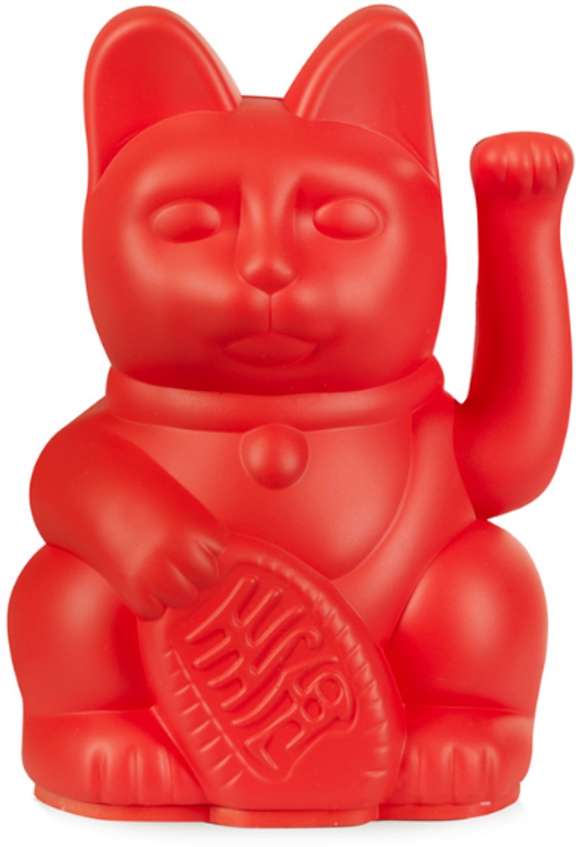Lucky Cat – Zwaaiende Kat Rood Mini (H9,8 cm) – Brengt Geluk – Maneki Neko