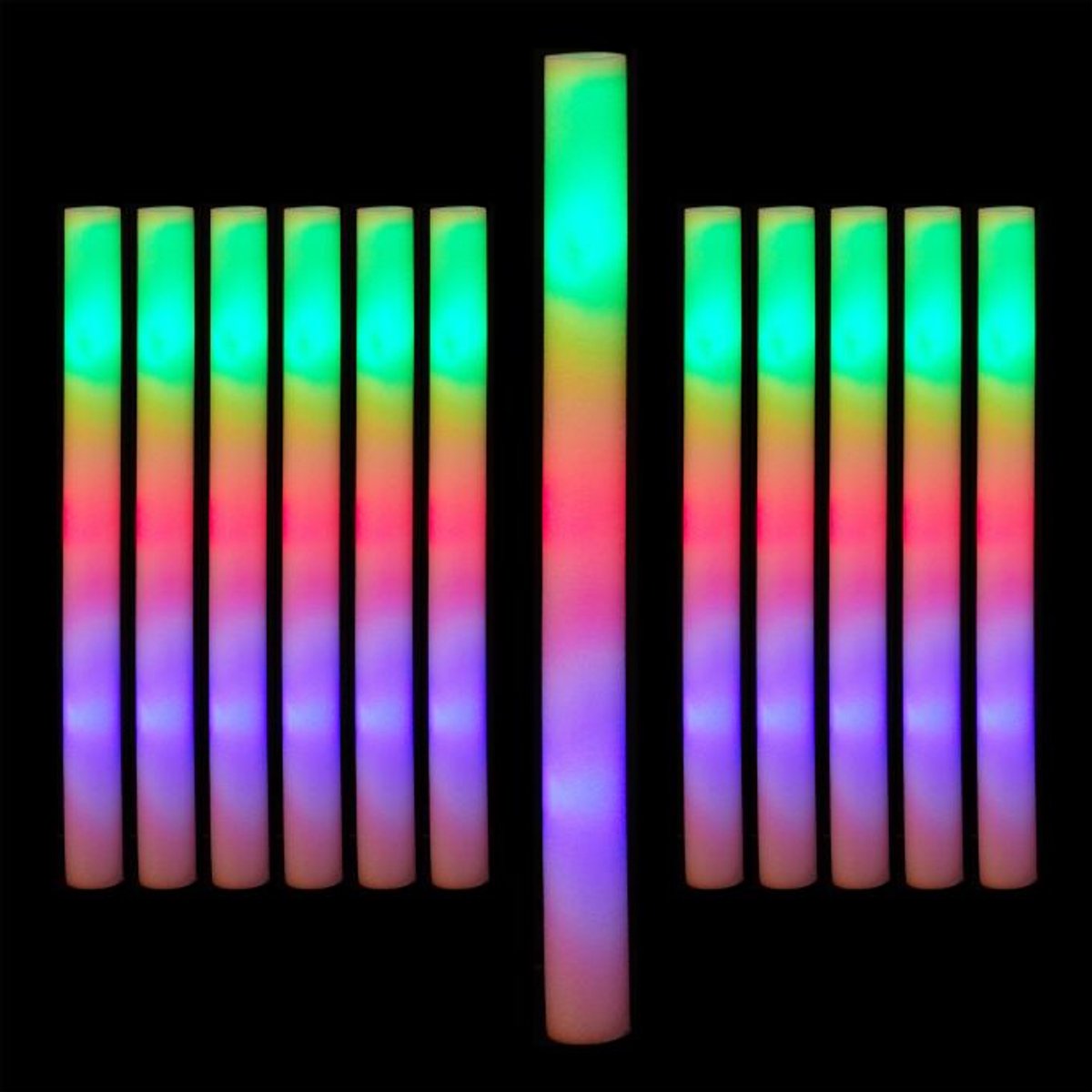 Doodadeals® 12 Pack LED Lichtstaaf - Foamstick Licht - Glow in de dark sticks - 47cm - 12 stuks