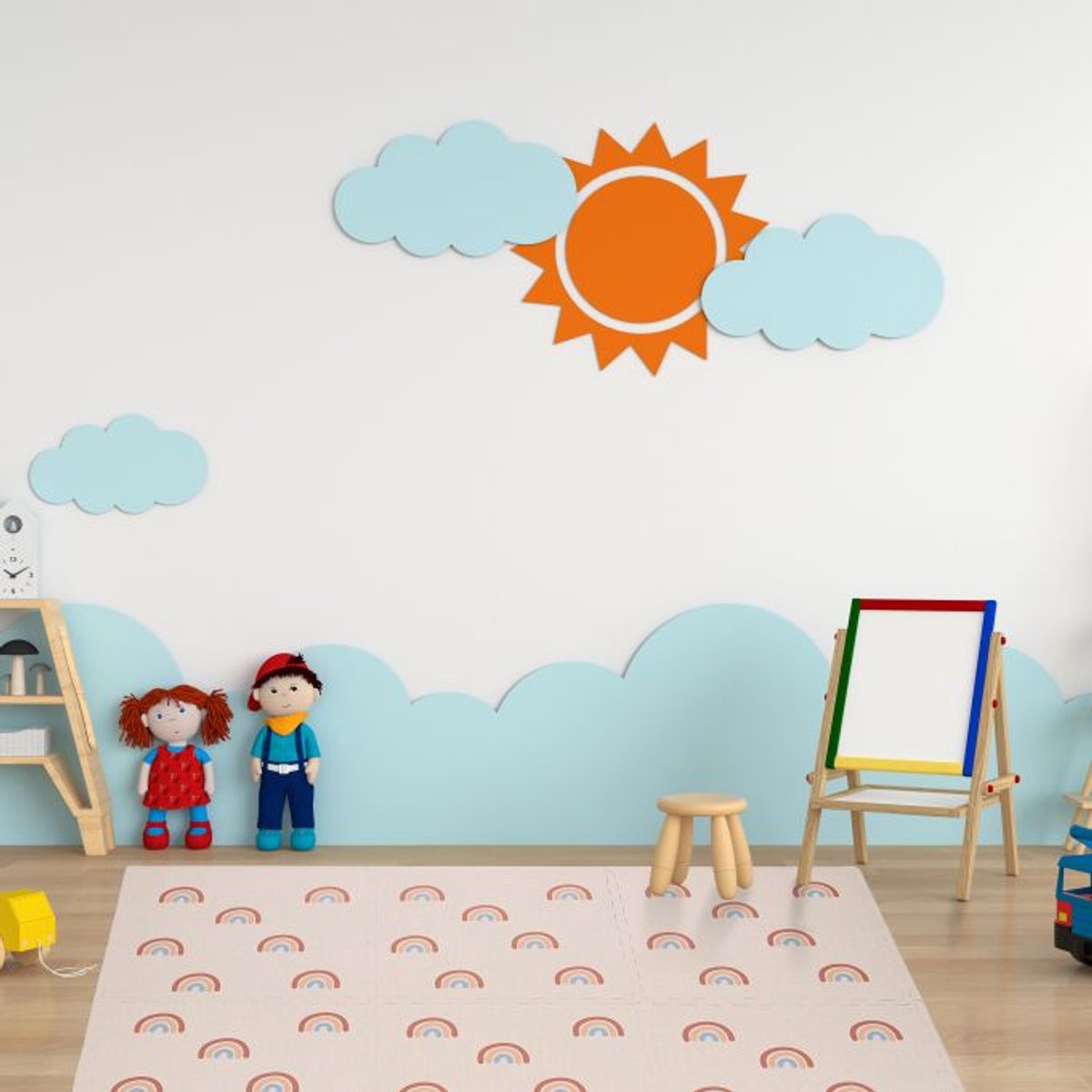 Doodadeals® Puzzelmat Baby – Zacht Speelkleed Regenboog – Speelmat voor Kinderen – 180 x 120 cm – Roze