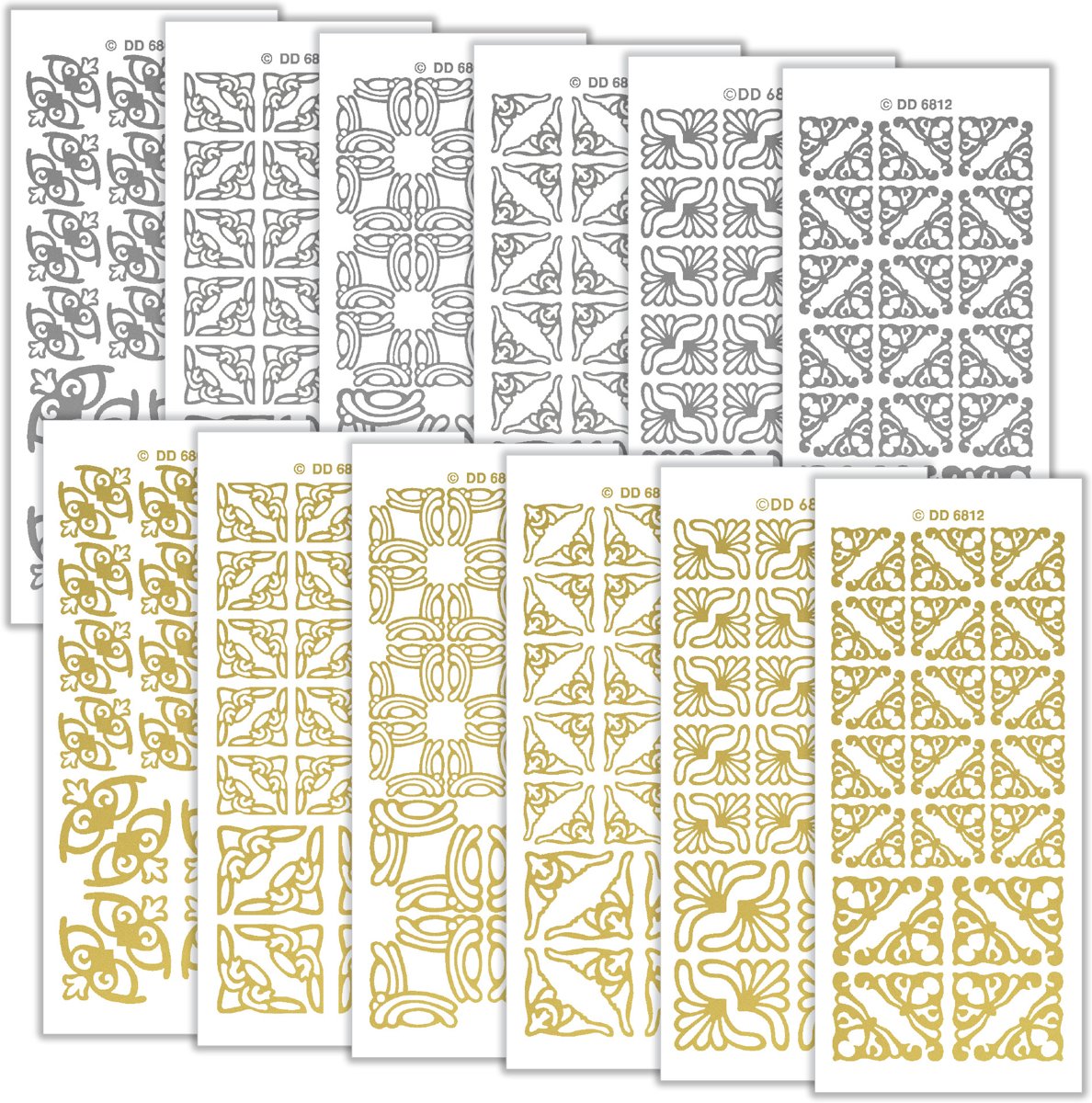  set Hoekjes, 12 stickervellen