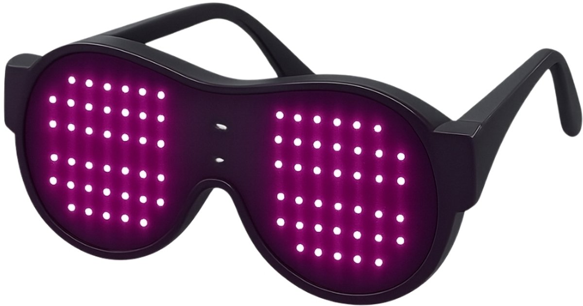 Doppler LED Partybril – Roze - Draadloze, Batterij-Aangedreven Feestbril - Techno Party Glasses - Men & Women - Lichtgevende Bril - Bril met LED verlichting - Bril met Licht - Perfect voor Feesten & Bruiloften & Koningsdag