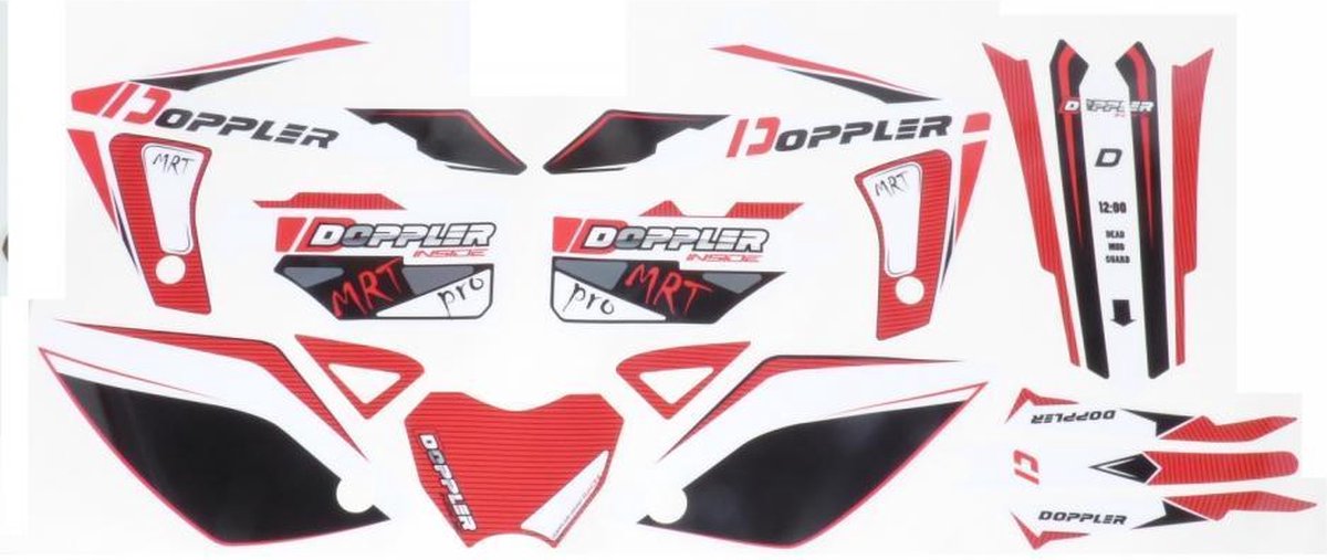 kit autocollant stickers doppler voor moto rieju 50 mrt 19 pièces rouge neuf
