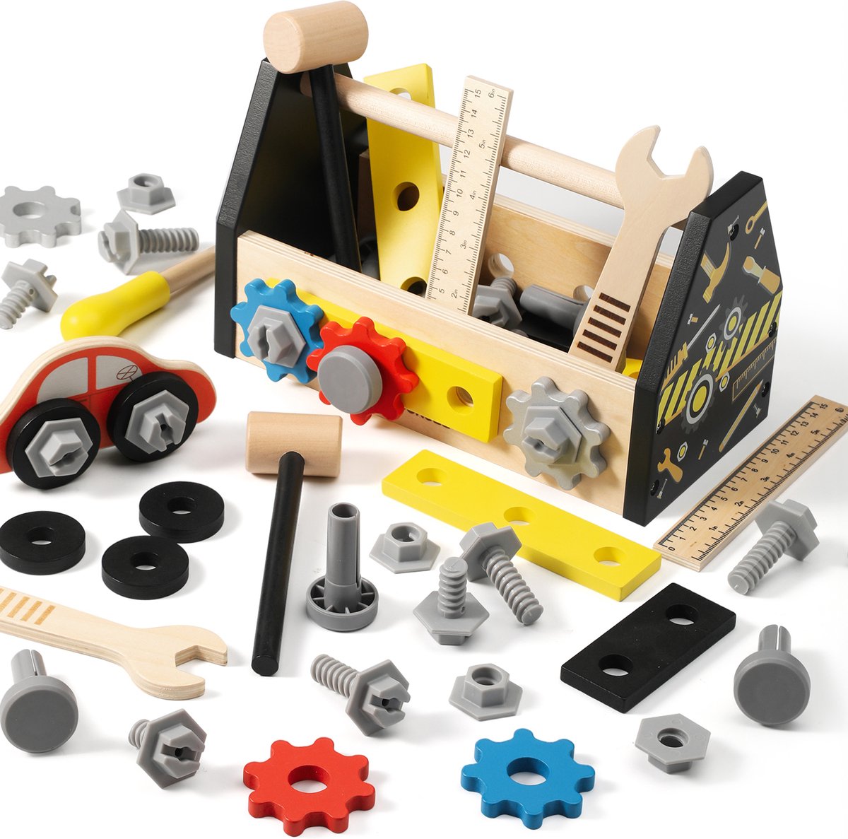 Gereedschapskist hout zwart