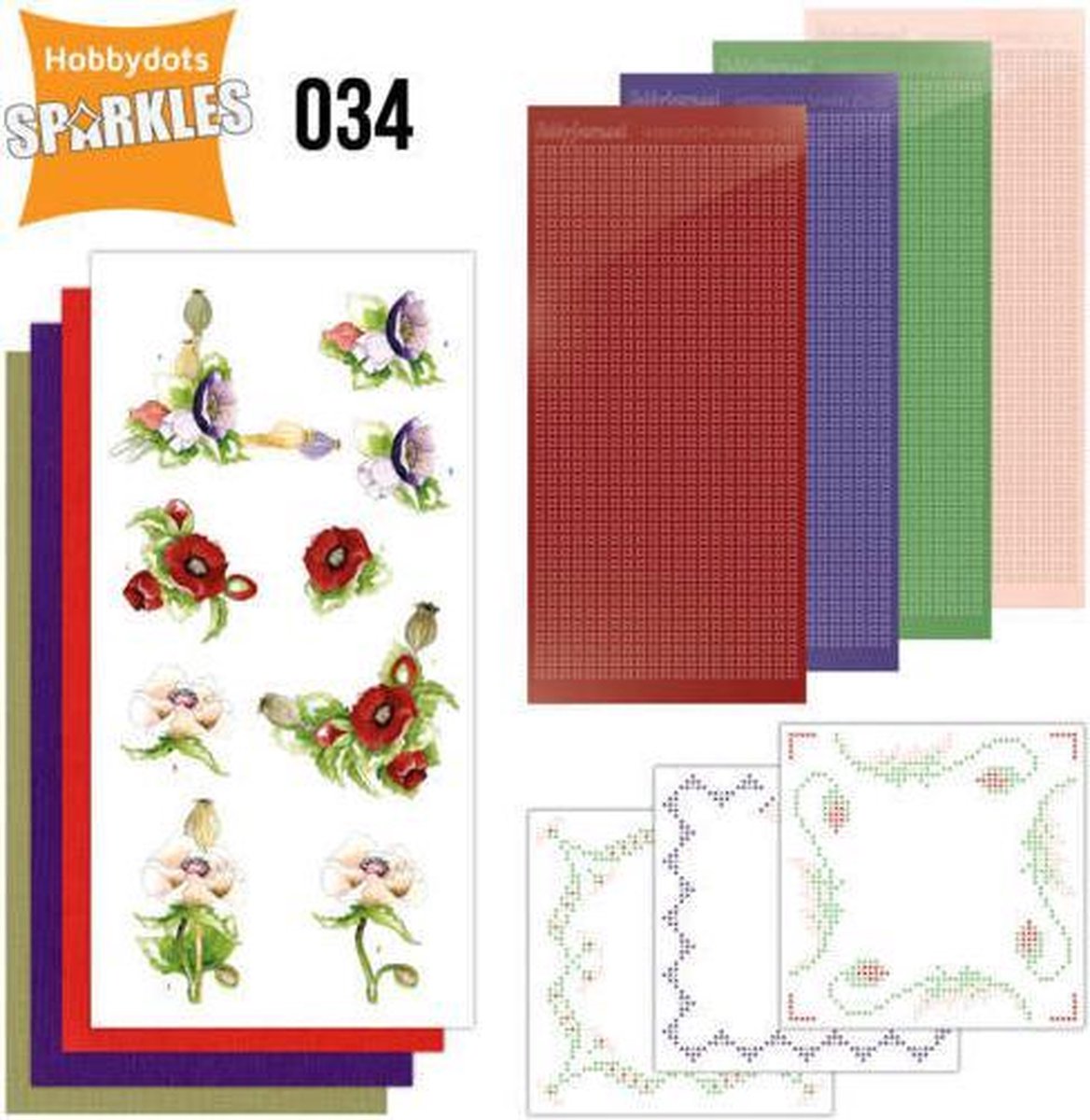 Hobbydots - Sparkles Set 34 - Precious Marieke - Delicate Flowers - Poppy