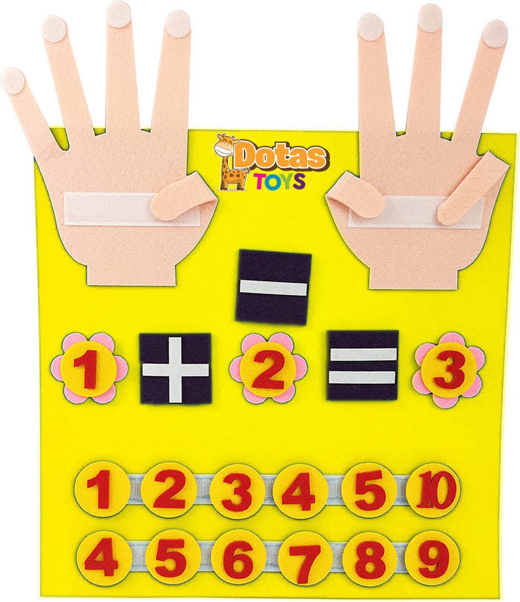 DotasToys Leren Tellen & Rekenen Vingerbord - Activiteitenbord - Educatief Montessori Speelgoed - Hoofdfrekenen