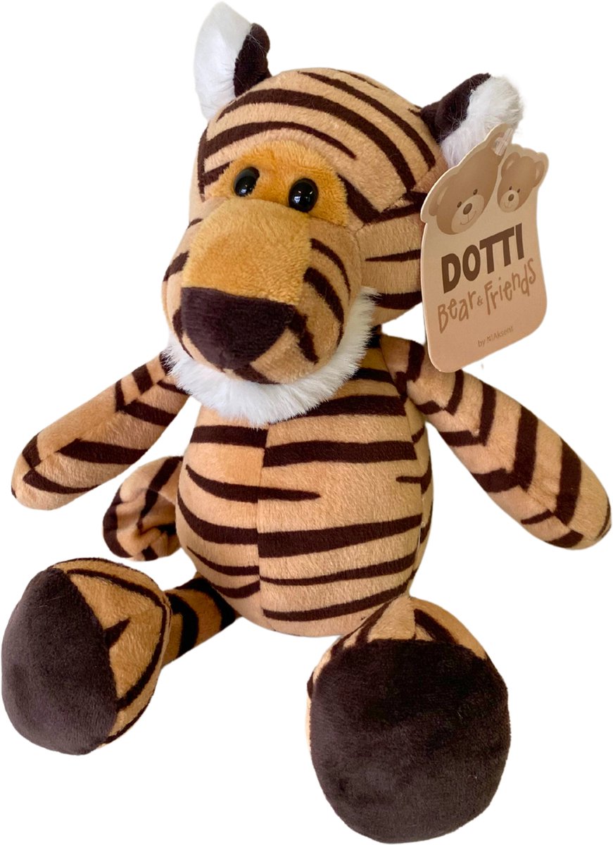 Dotti Bear & Friends - Afrika dier pluche Small - 18 cm - Tijger pluche