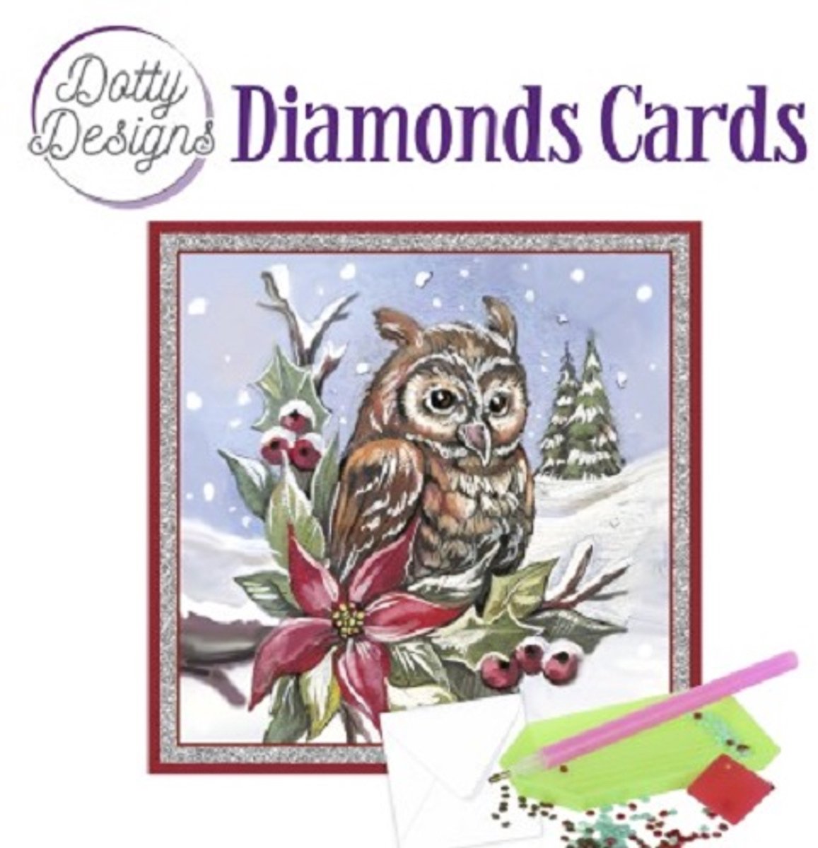 Set van 5 Dotty Design diamond painting winterkaarten (set 24)