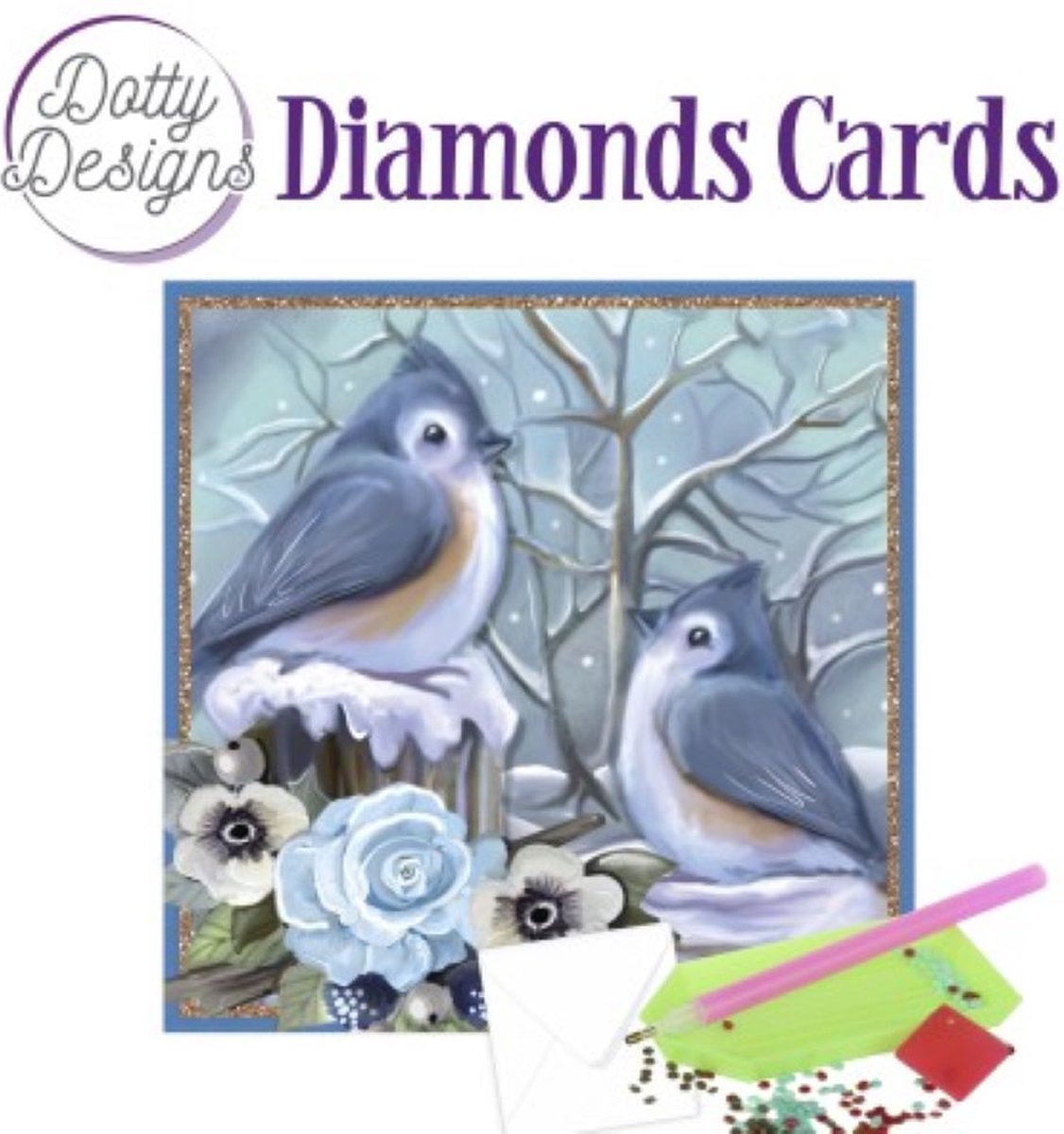 Dotty Designs Diamond Cards - Kingfishers in the snow