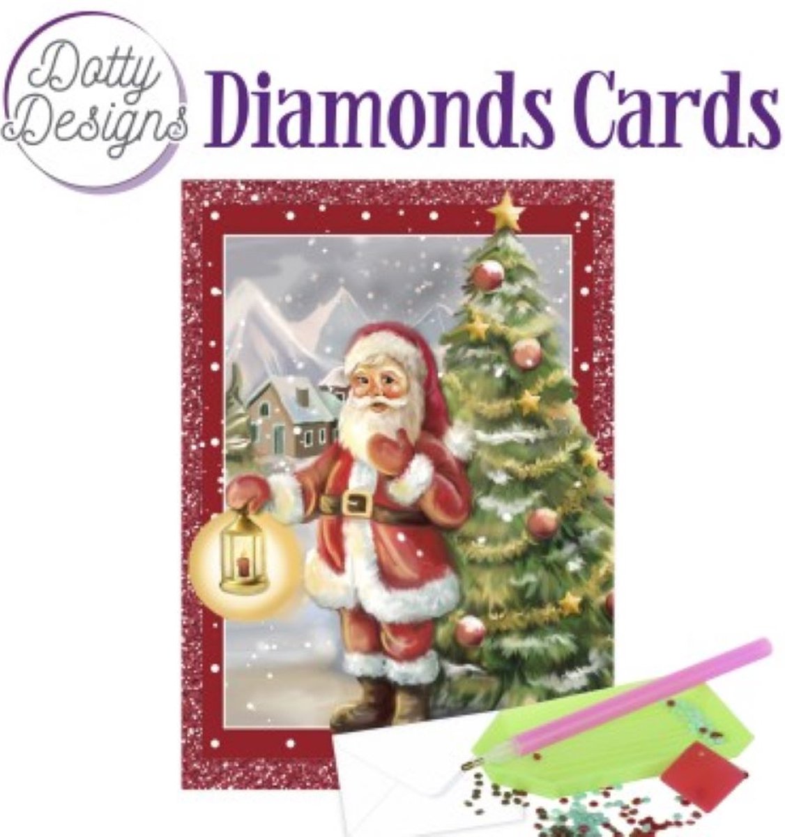 Dotty Designs Diamond Cards - Santa Claus with a Candle